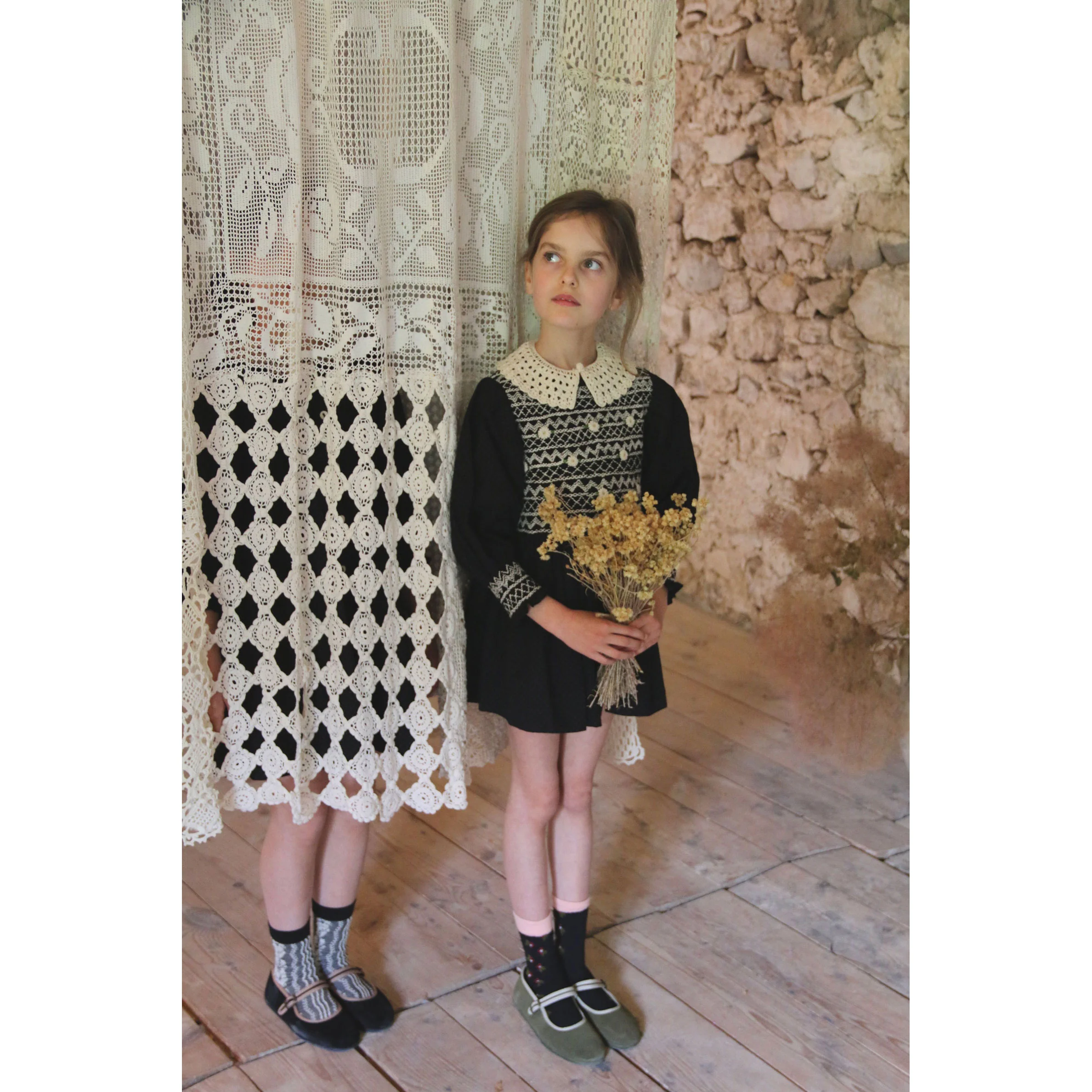 Bonjour Black Dot Print Handsmock Blouse - Image 2