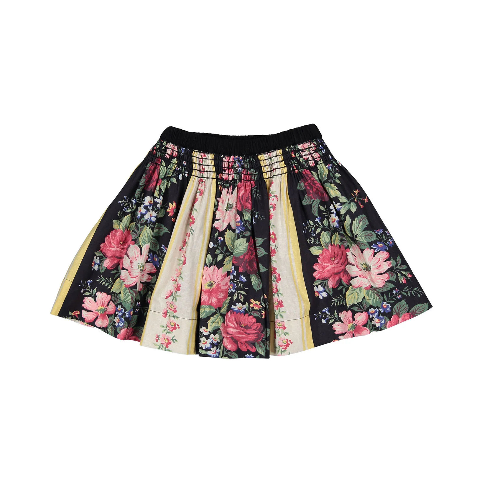 Bonjour Black Flower Print Skirt