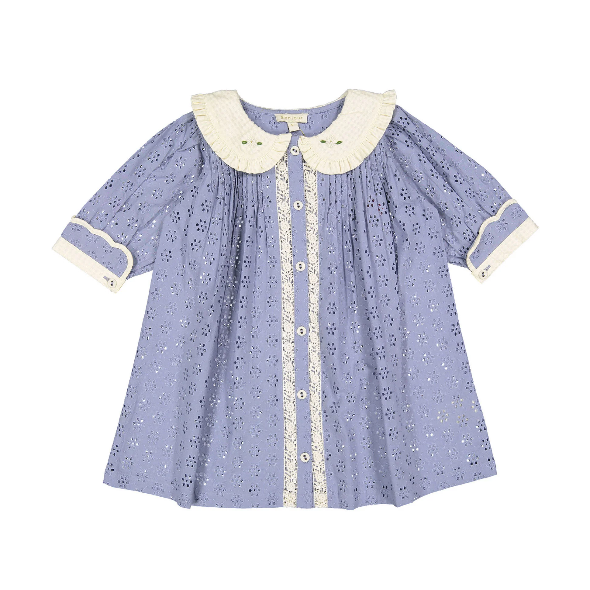 Bonjour  Blue Broderie Anglaise Madeleine Tunique