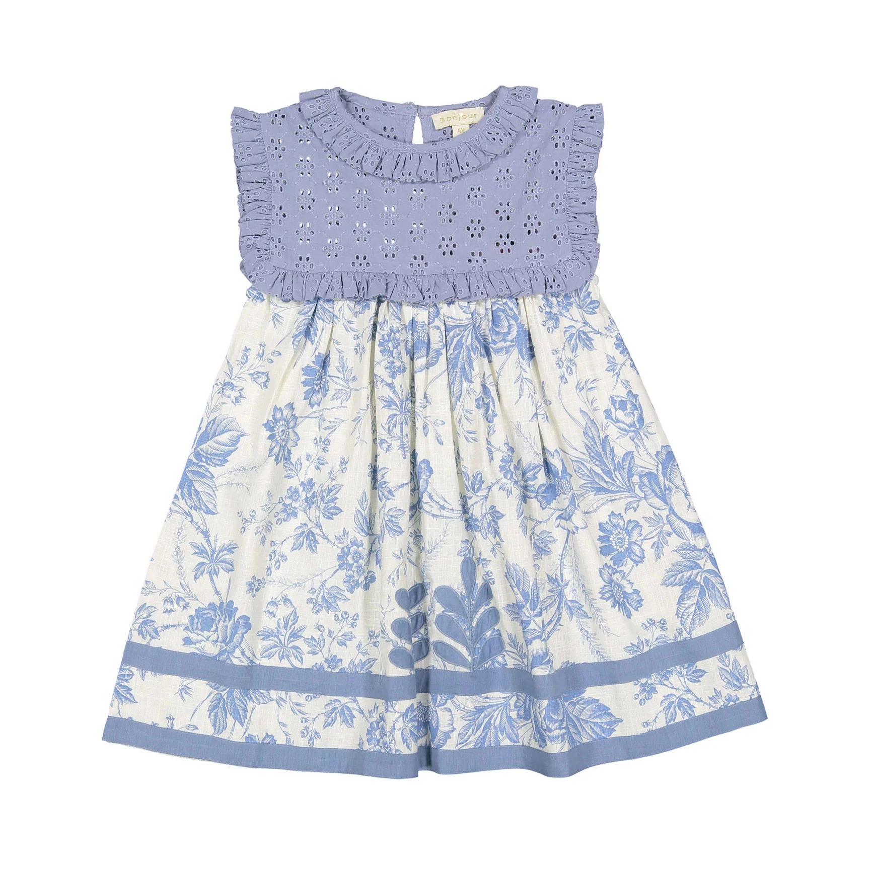 Bonjour  Blue Broderie/Blue Tapestry Pia Dress