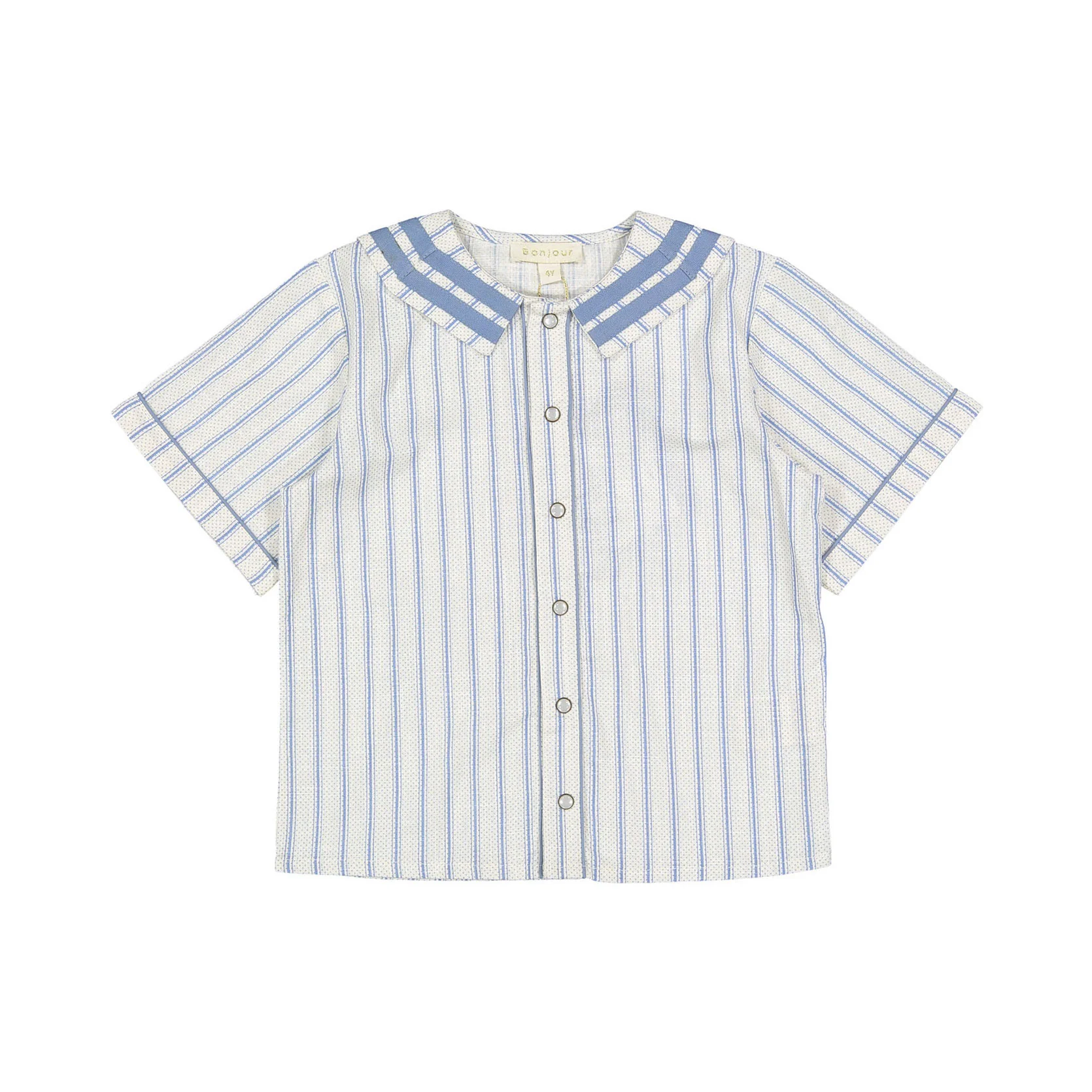Bonjour Blue Mattress Stripes And Dots Sailor Shirt