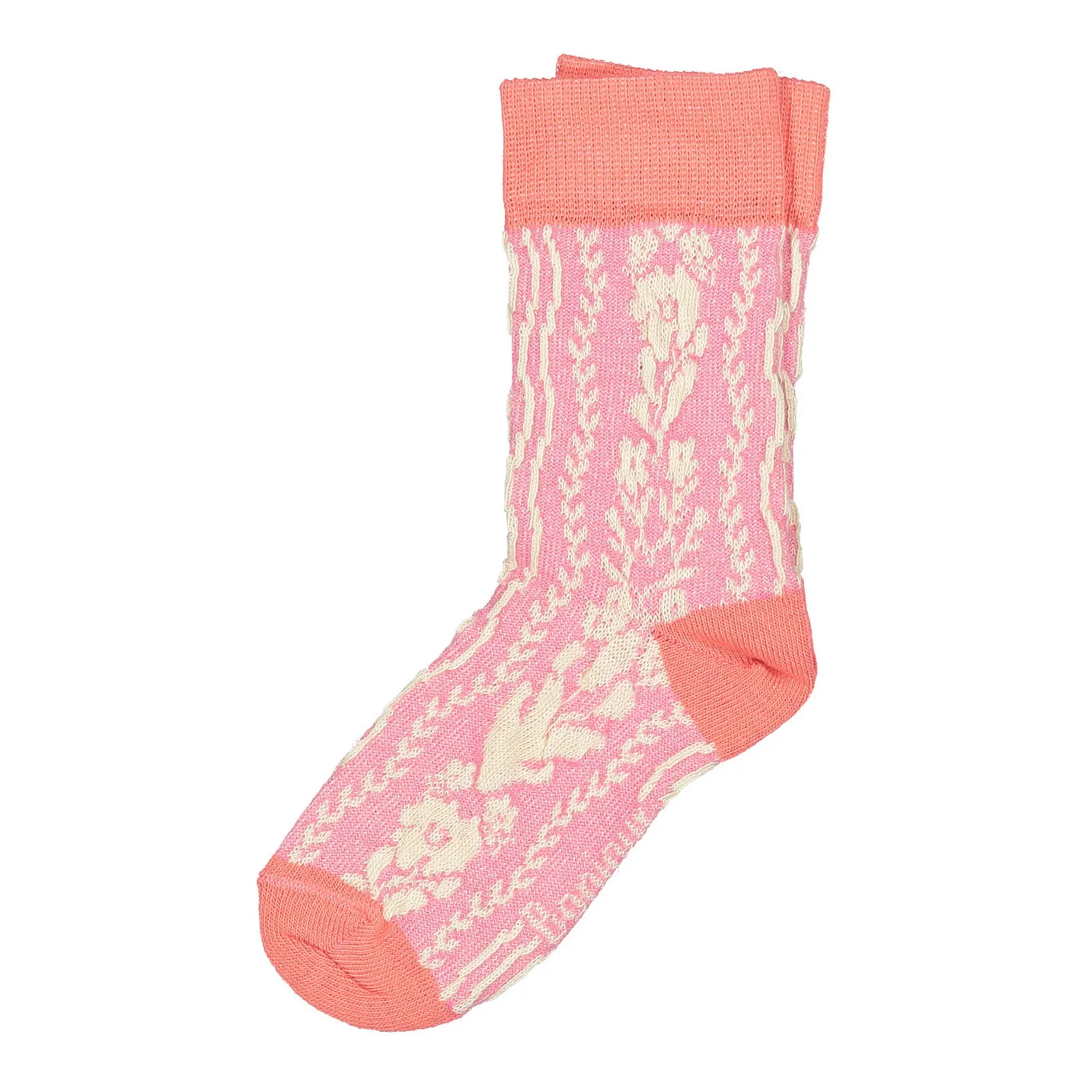 Bonjour Coral Pink Twist Socks