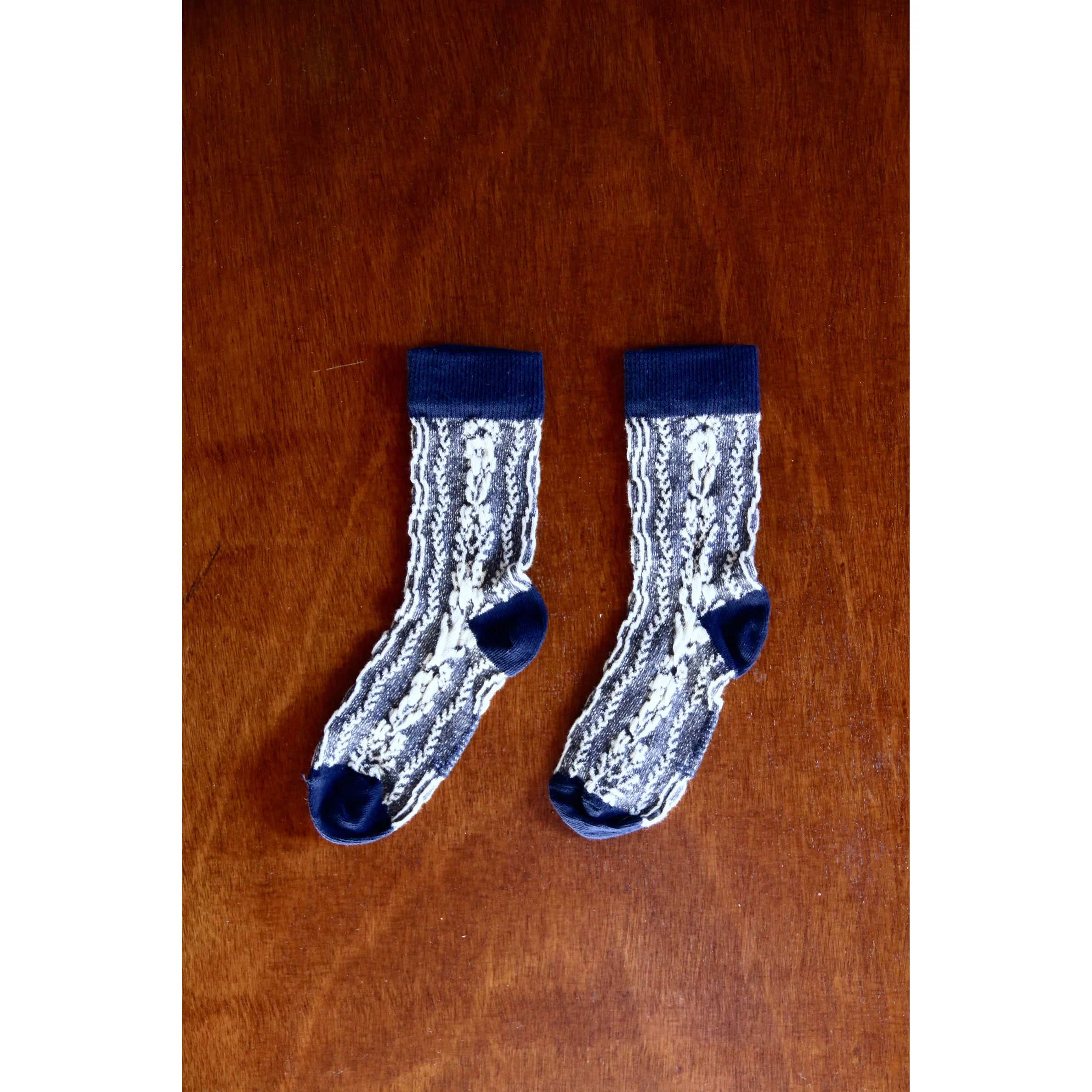 Bonjour Dark Blue Twist Socks