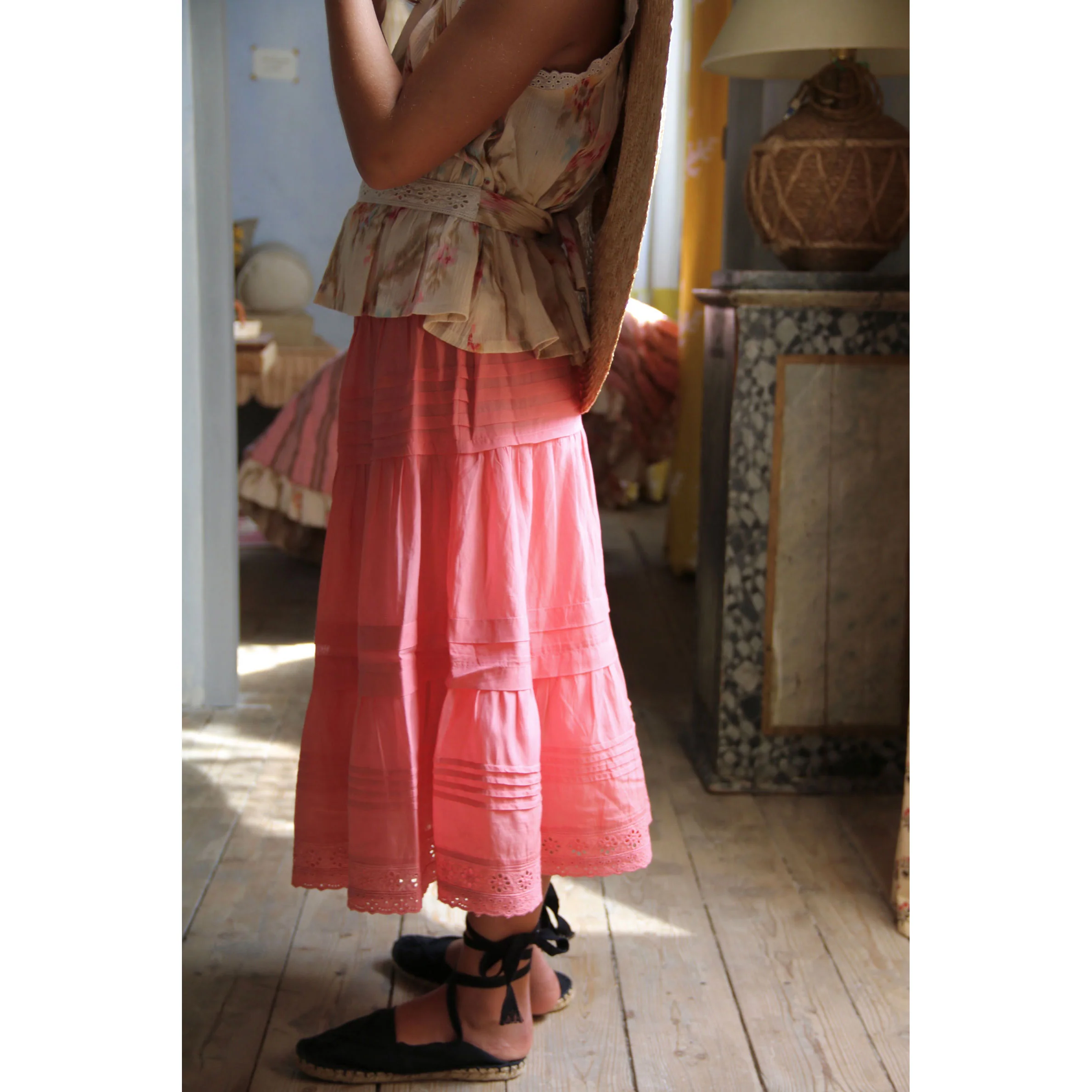 Bonjour Dark Pink Sushi Long Skirt - Image 2