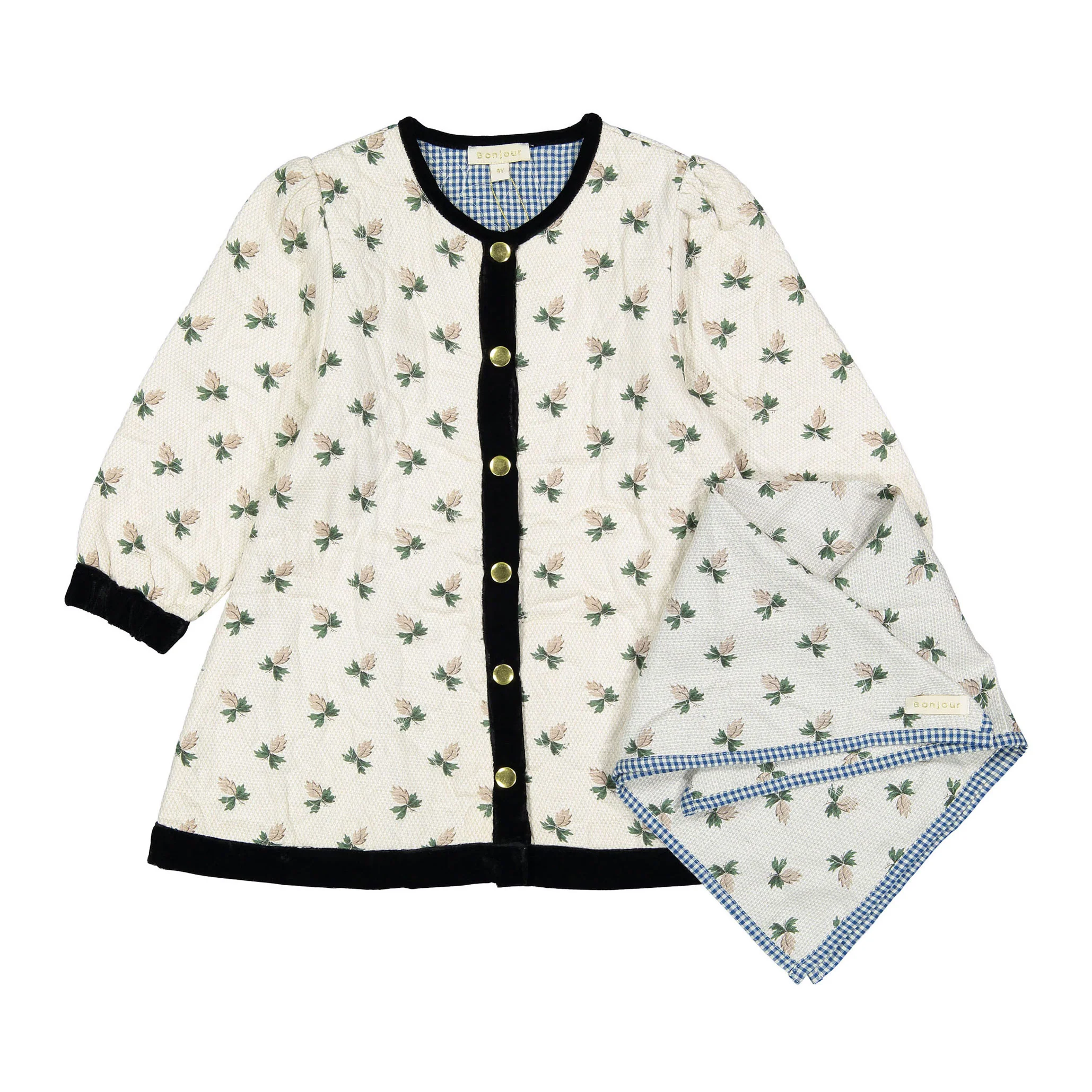 Bonjour Hazelnut Print Dress Coat With Scarf