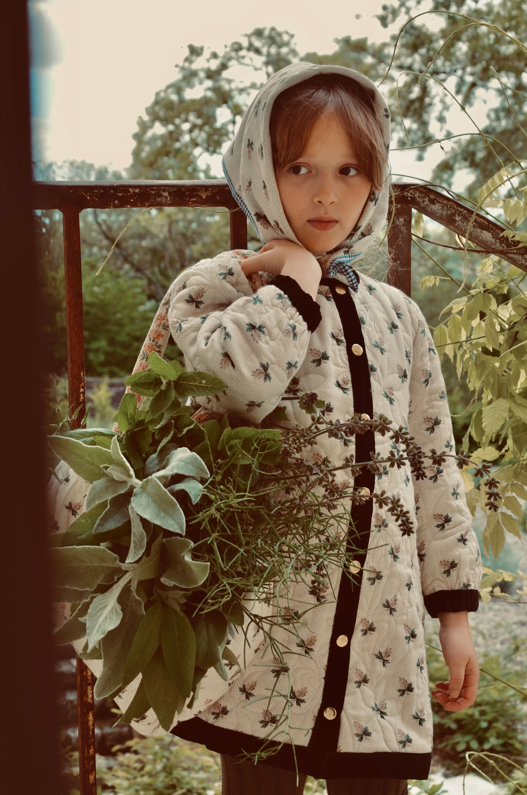 Bonjour Hazelnut Print Dress Coat With Scarf - Image 2