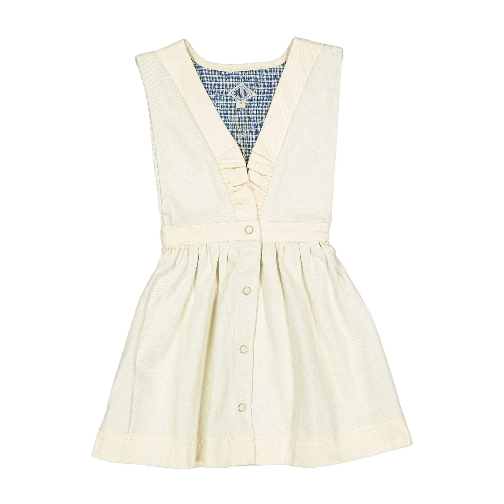 Bonjour Ivory Dyed Denim Apron Dress