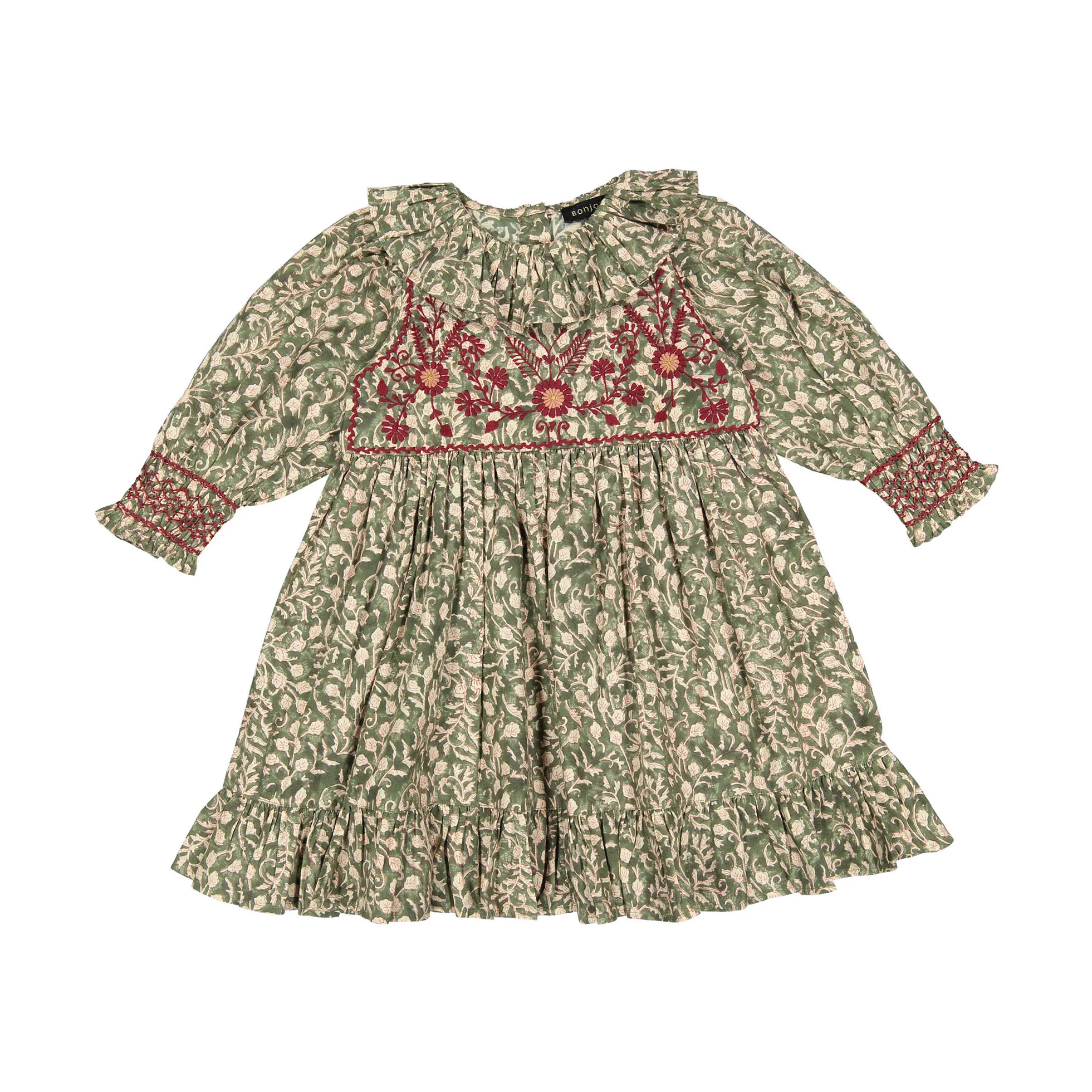 Bonjour Leaf Block Print Iris Tunic