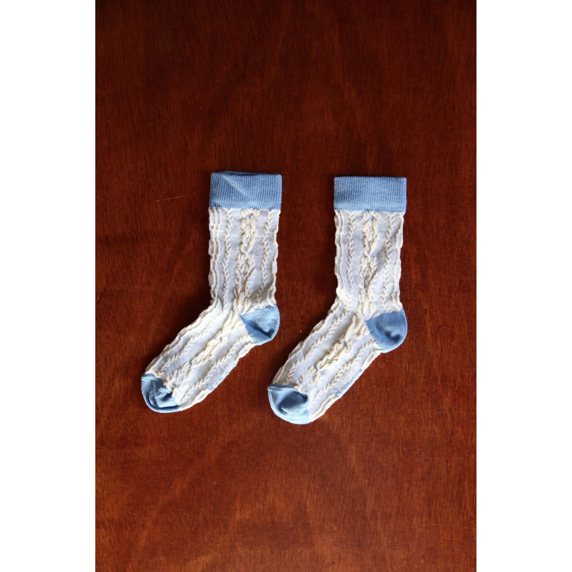 Bonjour Light Blue Twist Socks