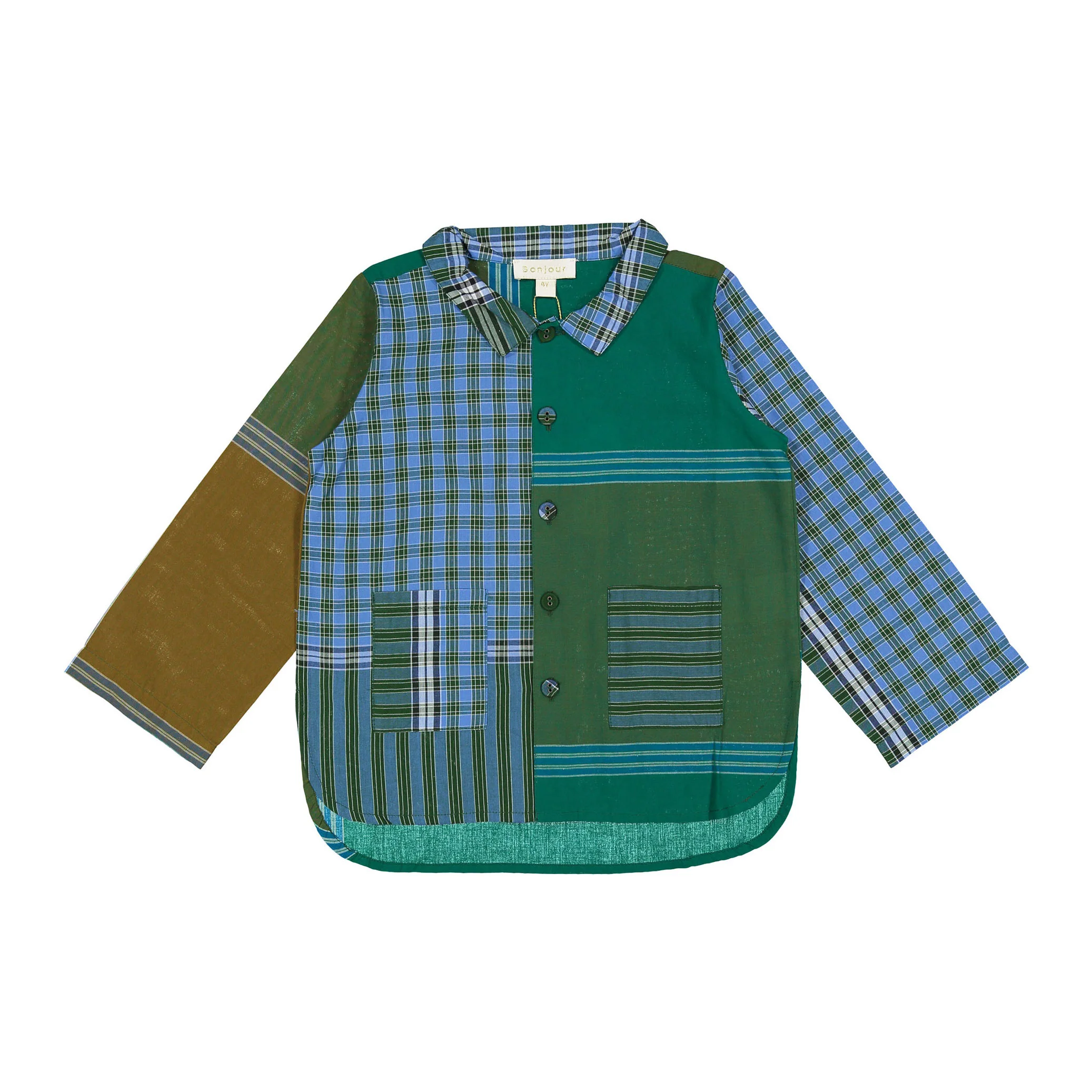 Bonjour Lungi Check Patchwork Shirt