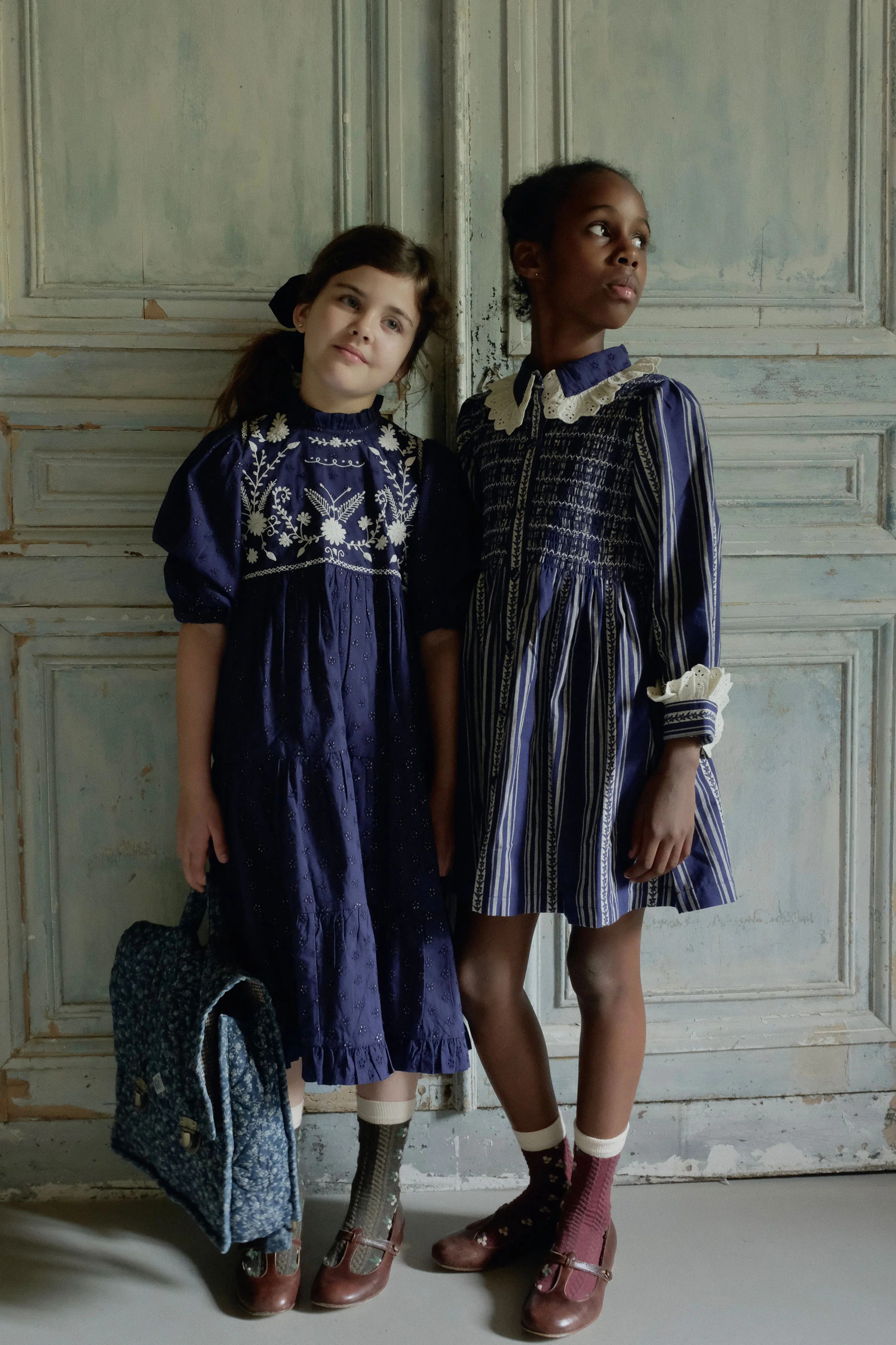 Bonjour Navy Broderie Anglaise Margot Dress - Image 2