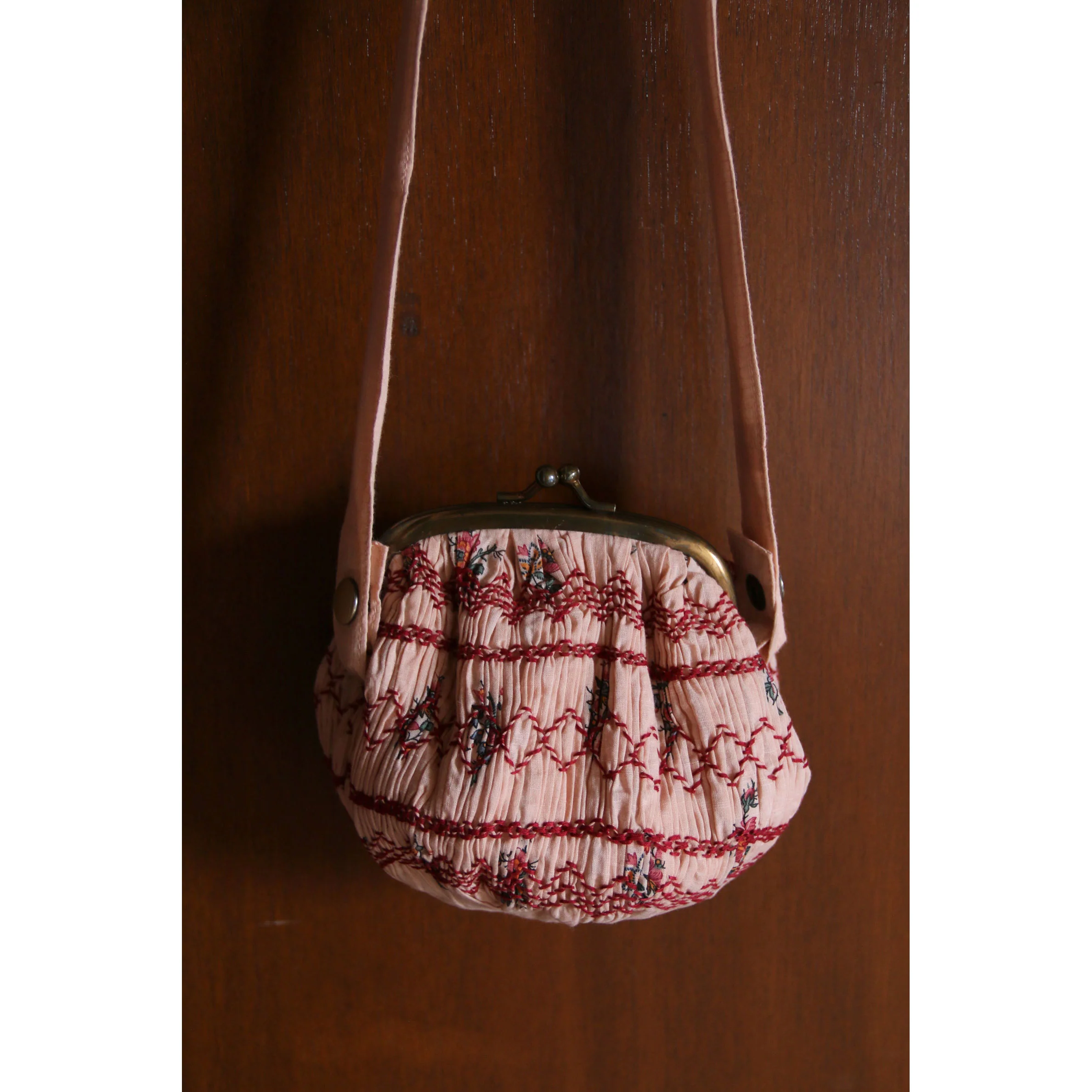 Bonjour Pink Garden Flowers Print Wallet Bag