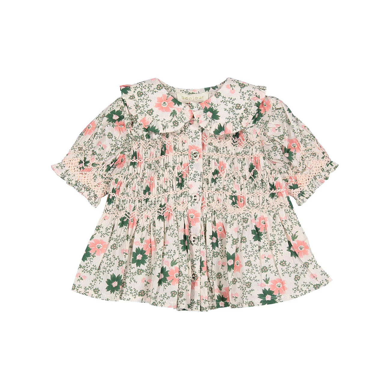Bonjour Prairie In Bloom Baby Handsmock Blouse