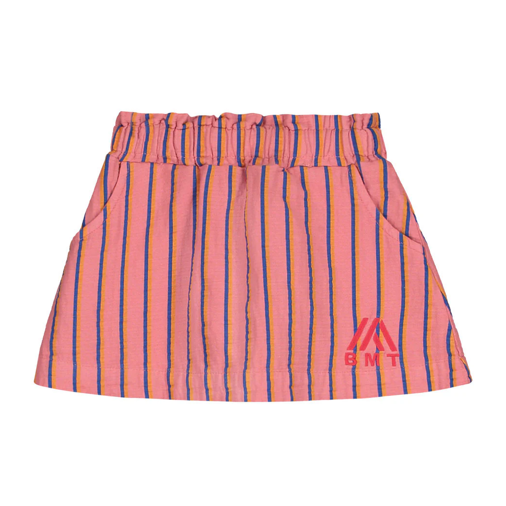 Bonmot Dusty Pink Vertical Stripe Mini Skirt