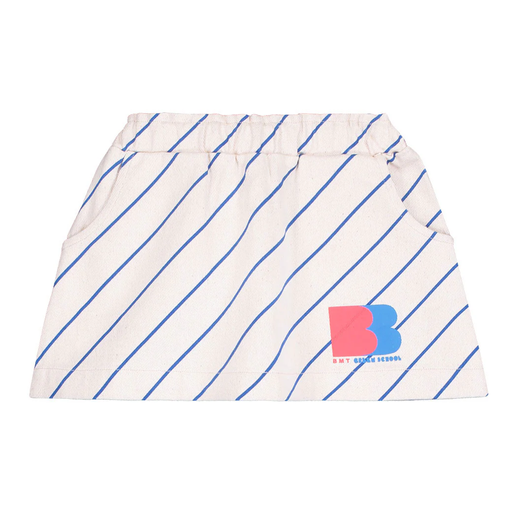 Bonmot Fog Diagonal Stripe Mini Skirt