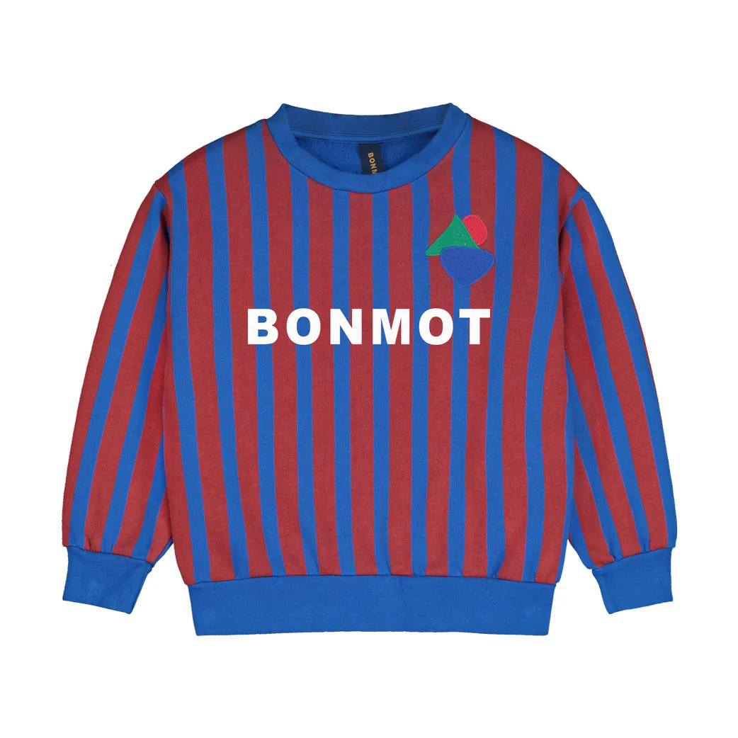 Bonmot Fresh Blue Allover Stripes BM Sweatshirt