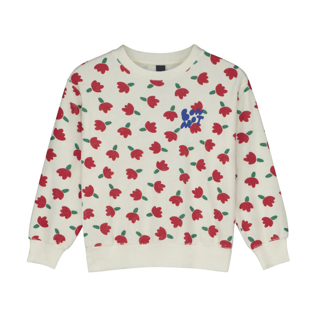 Bonmot Ivory Flowers Terry Sweatshirt