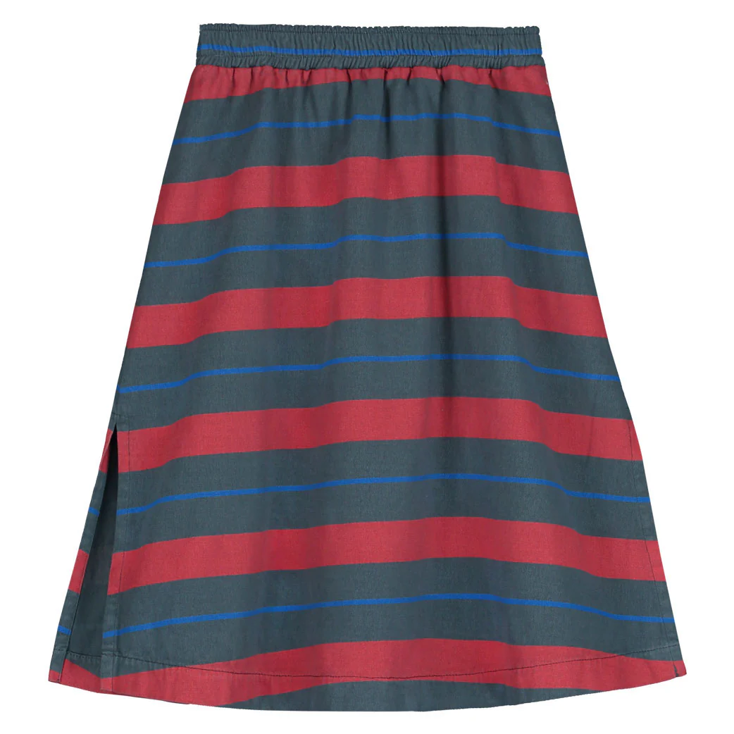 Bonmot Navy Allover 2 Stripes Midi Skirt