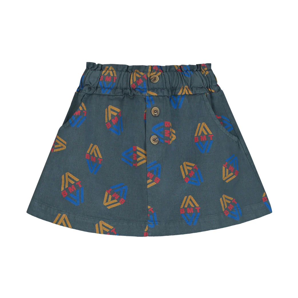 Bonmot Navy Allover Rhombus Mini Skirt