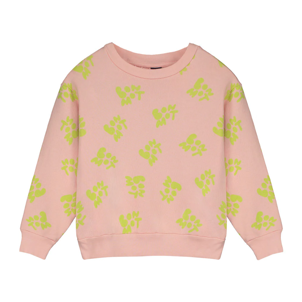 Bonmot Tan Rose  Allover Logo Sweatshirt