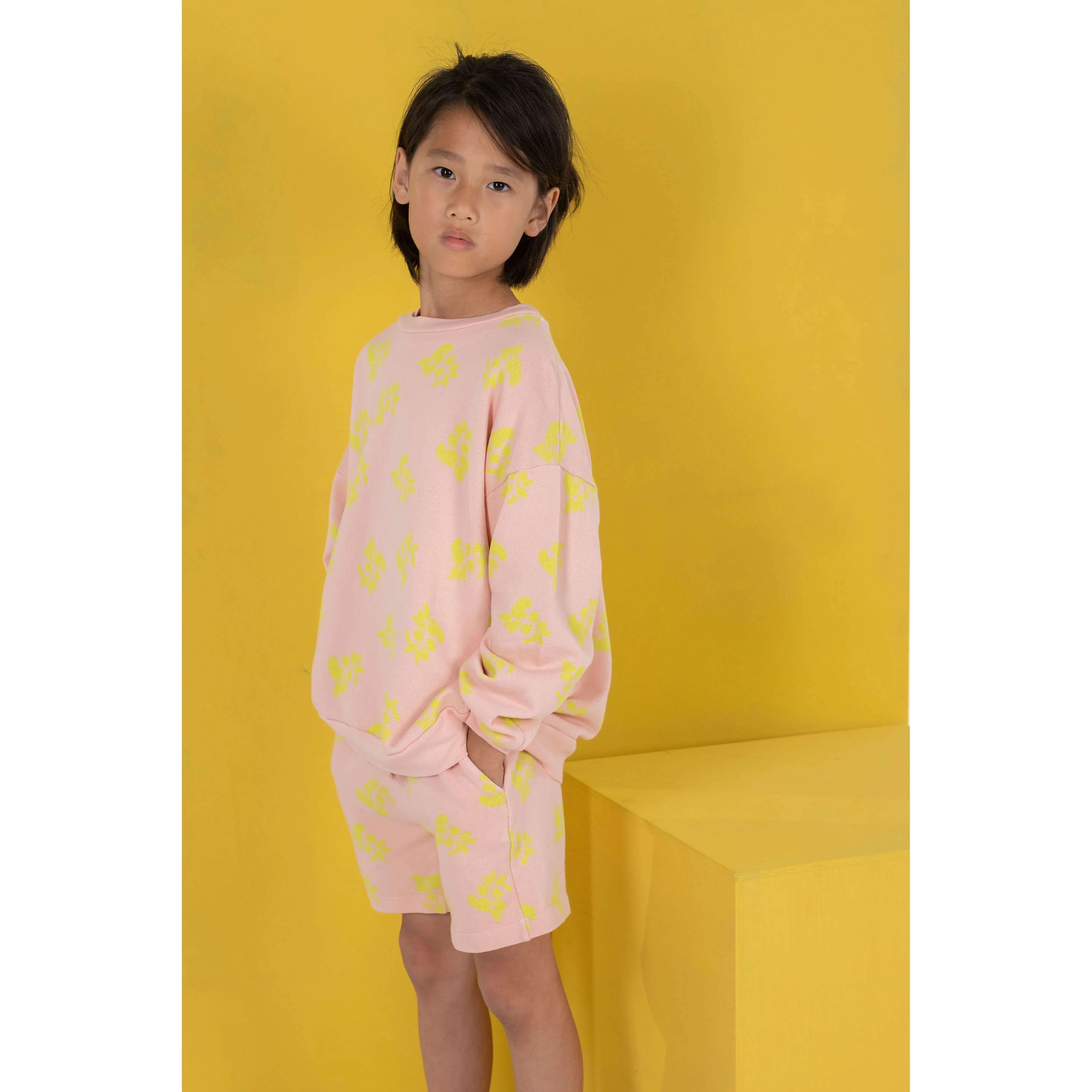 Bonmot Tan Rose  Allover Logo Sweatshirt - Image 2