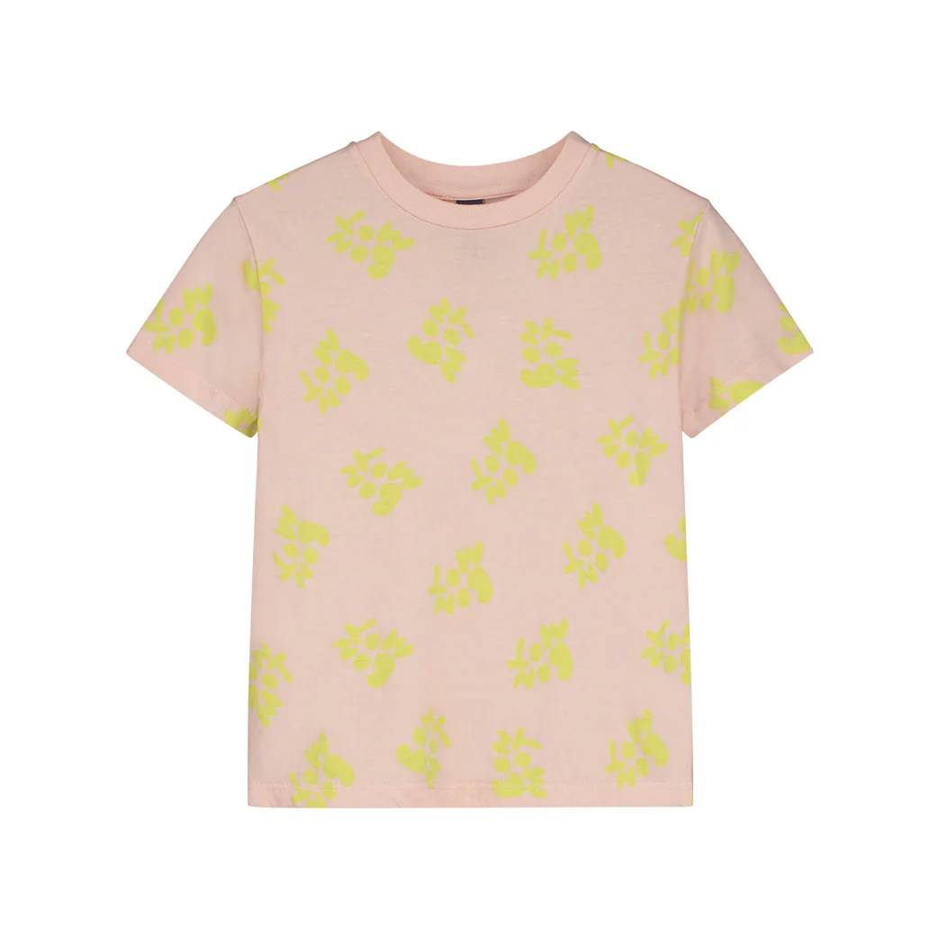 Bonmot Tan Rose Allover Logo Tee
