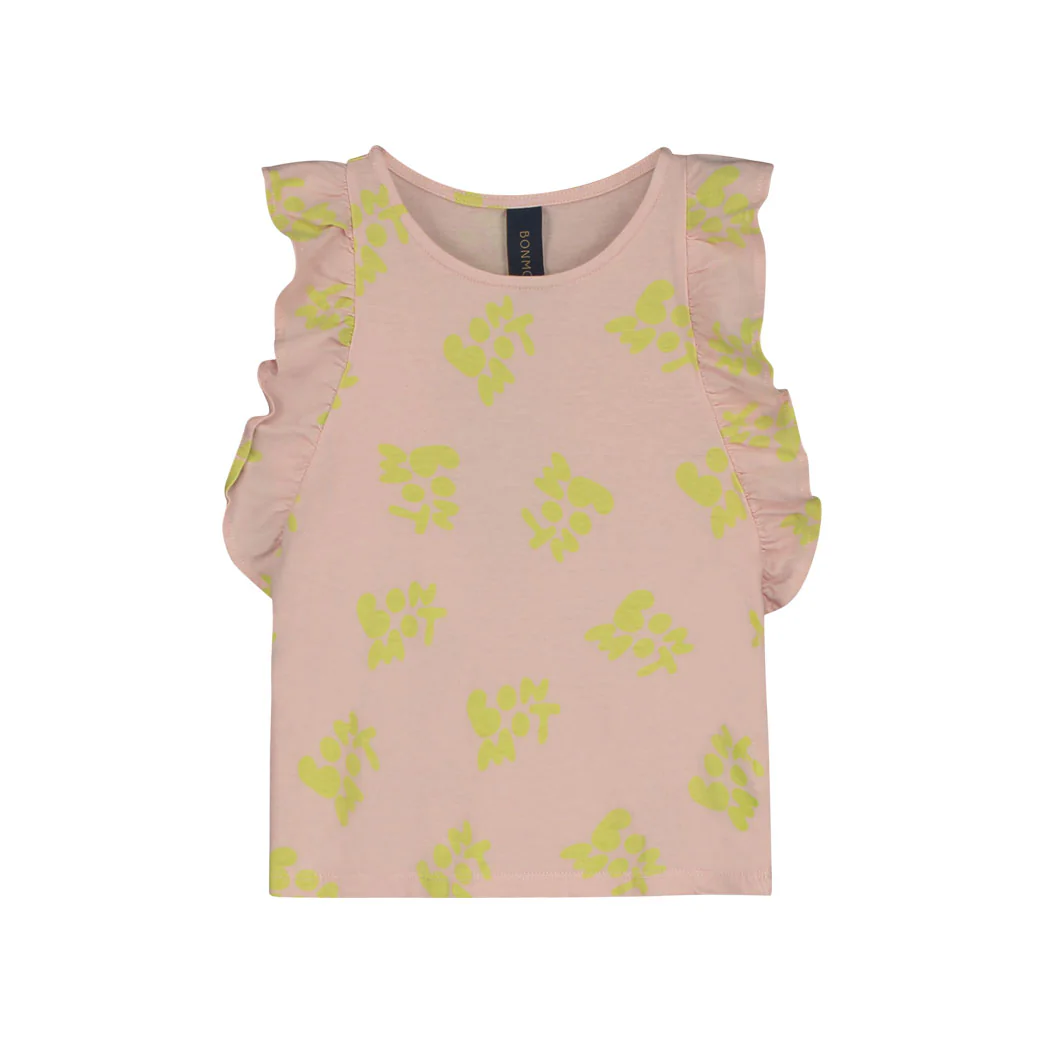 Bonmot Tan Rose Bonmot Allover Frilles Tee