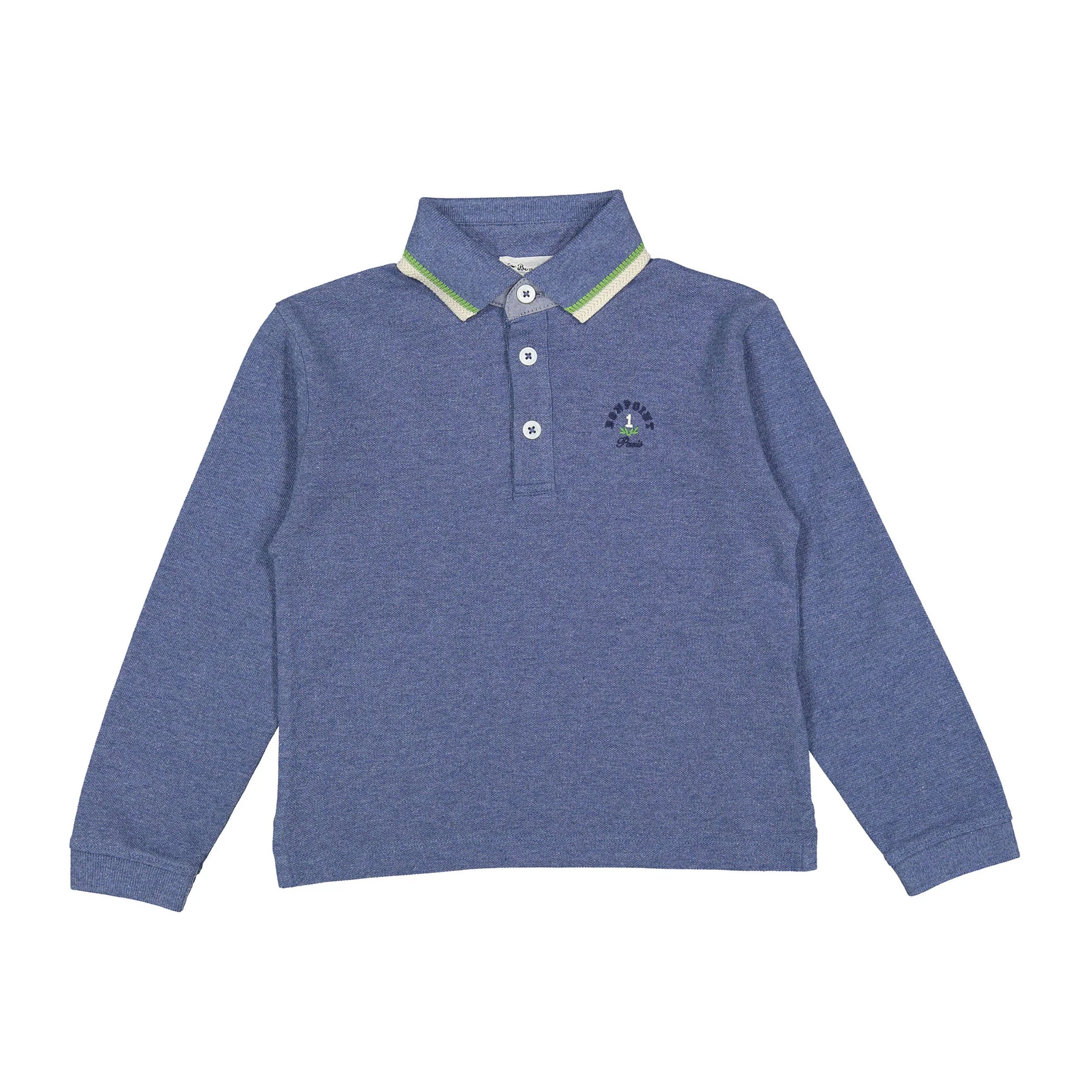 Bonpoint Blue Grey Jerry Polo