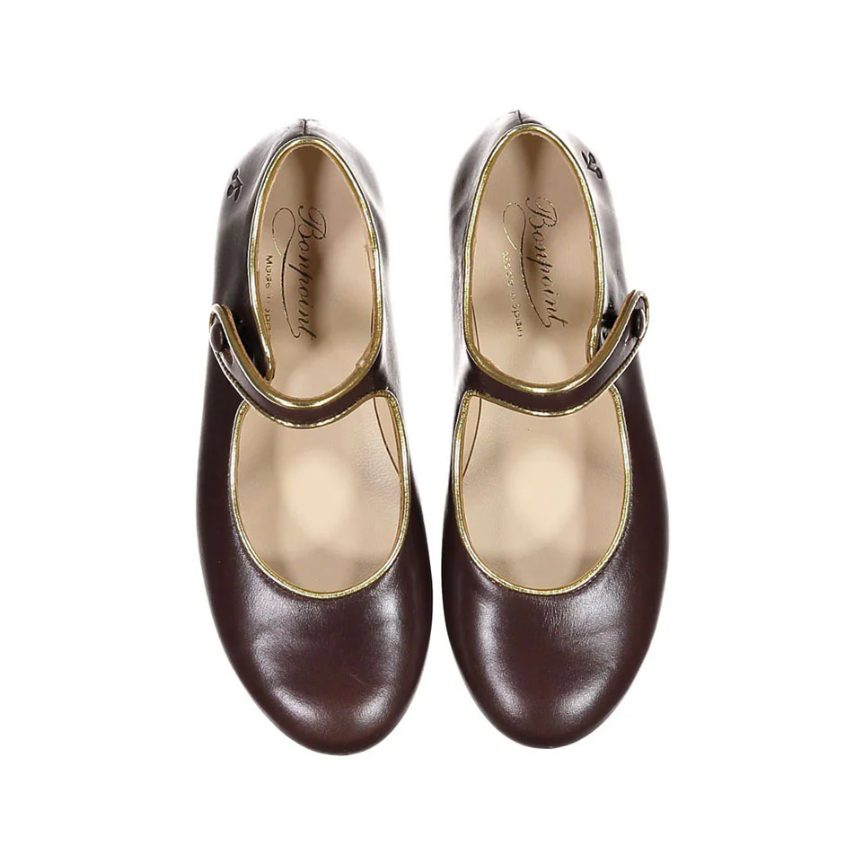 Bonpoint Brown Ella Mary Janes