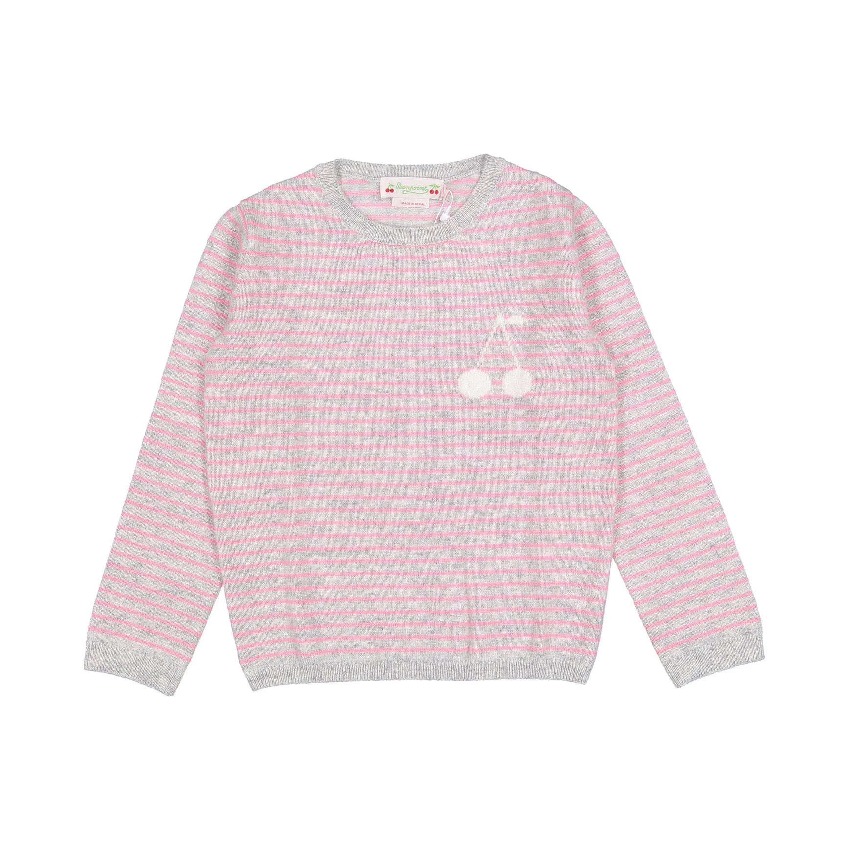 Bonpoint Candy Pink Stripes Brunelle Sweater