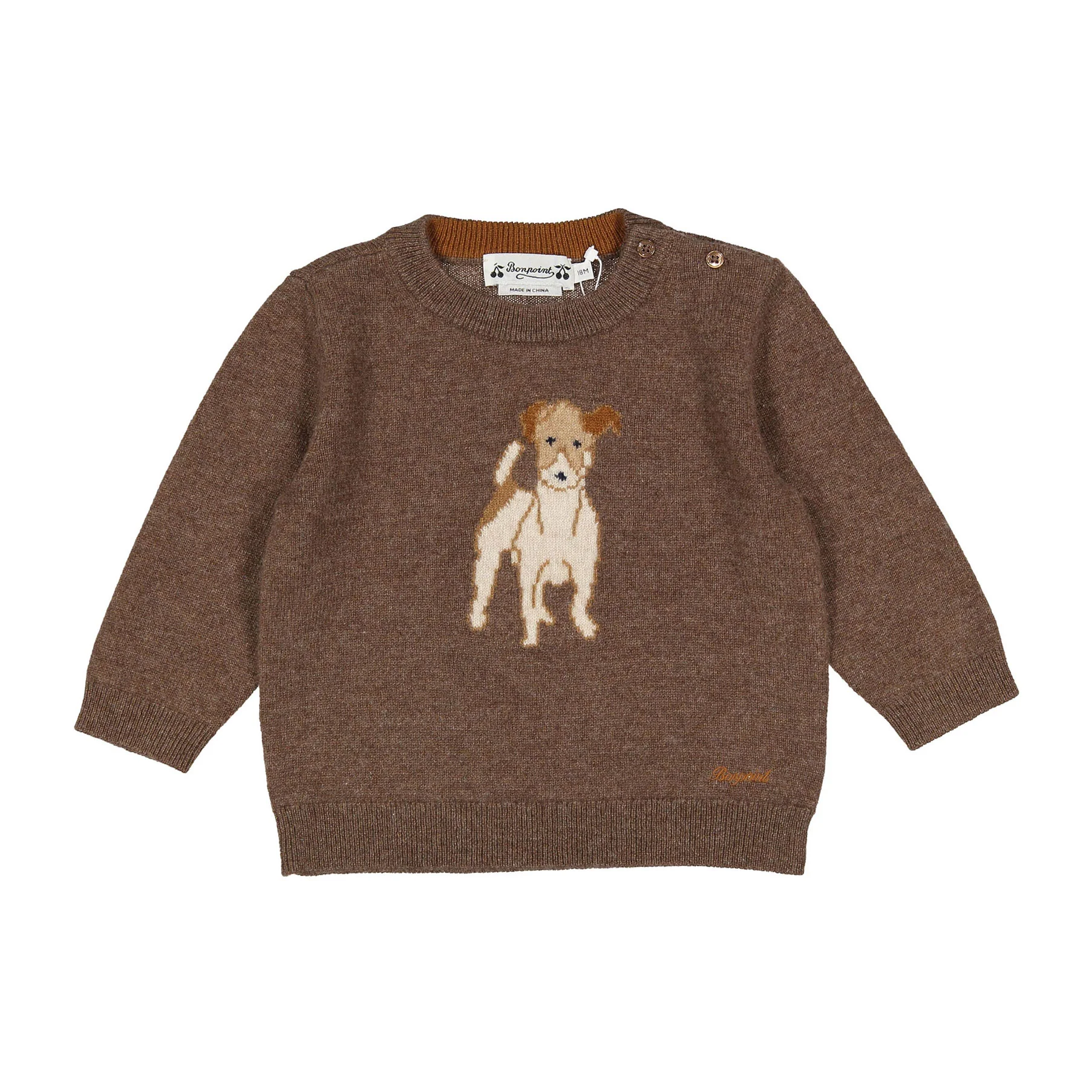 Bonpoint Coffee Almire Baby Sweater