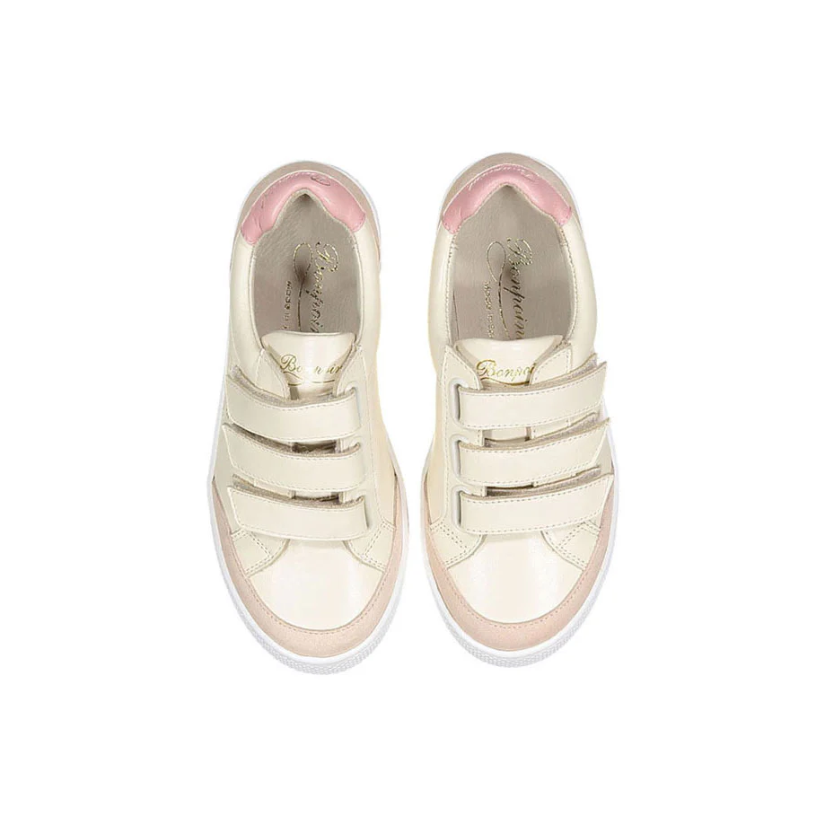 Bonpoint Ecru Fedy Basket Cherry Girl Sneakers