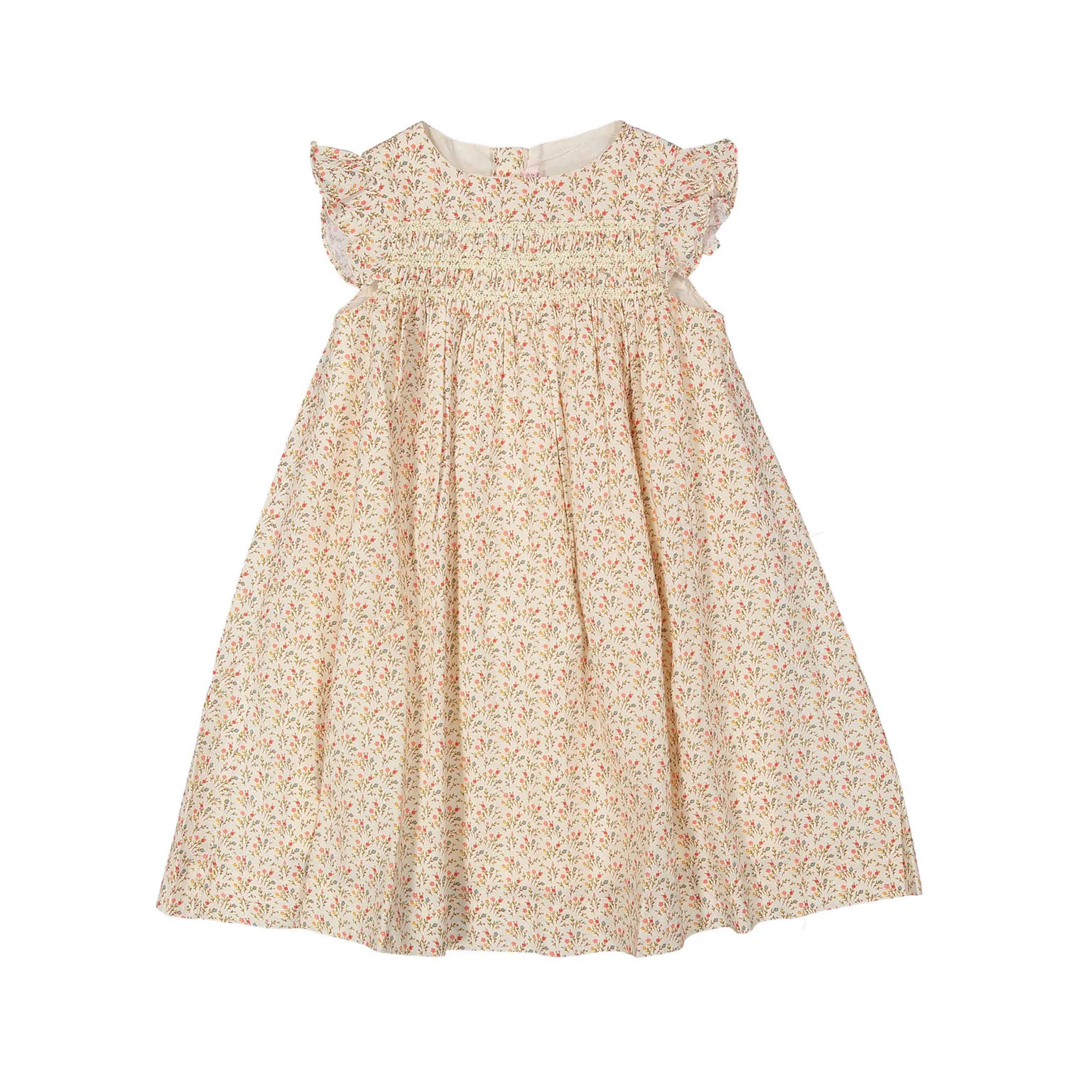 Bonpoint Floral Beige Columbine Dress