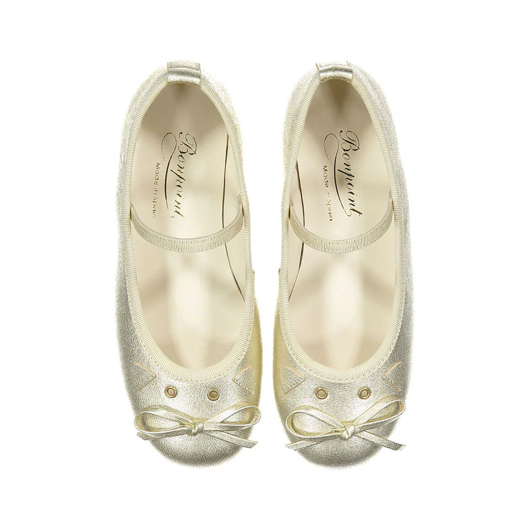 Bonpoint Gold Joie Ballerina Shoes