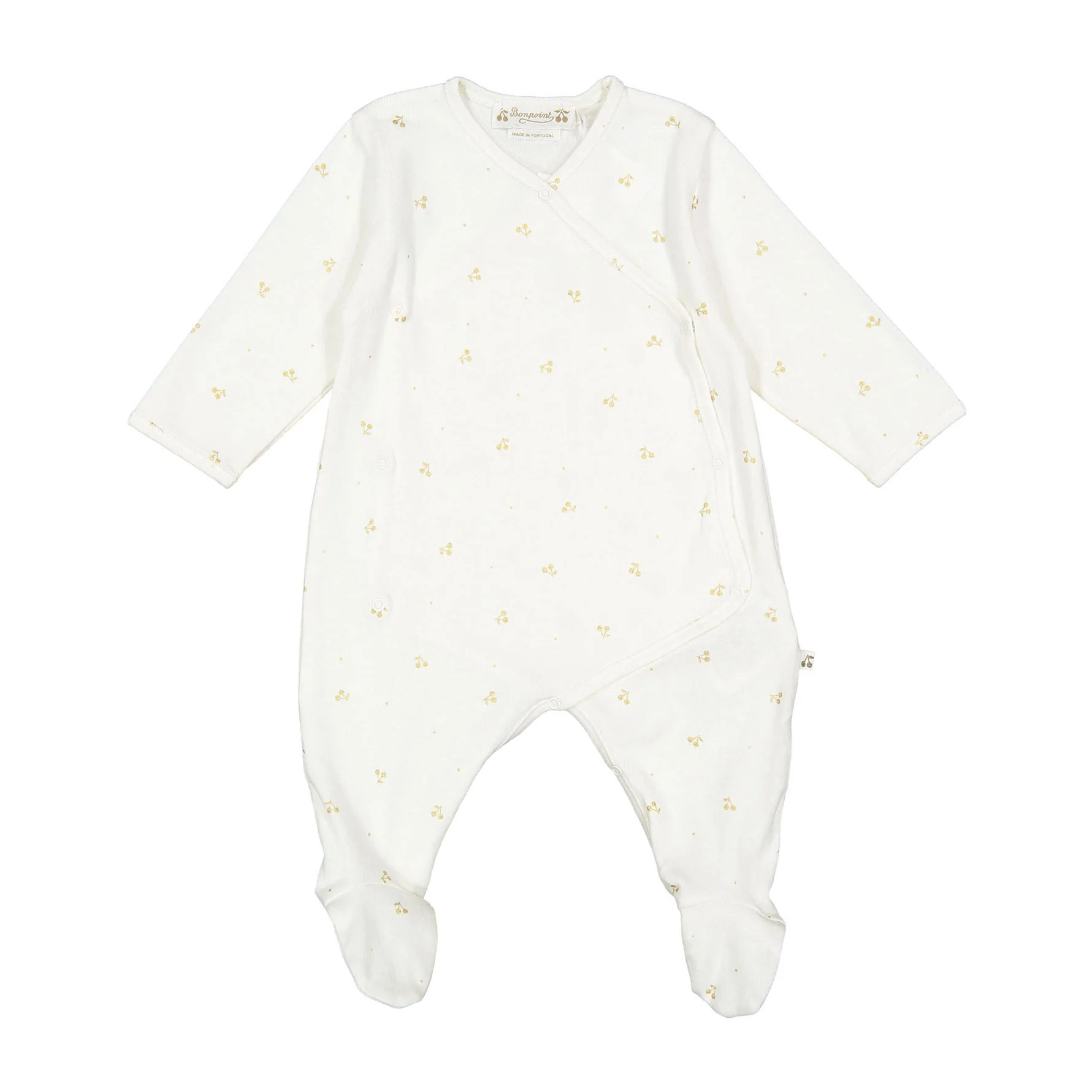 Bonpoint Gold Print Baby Footie
