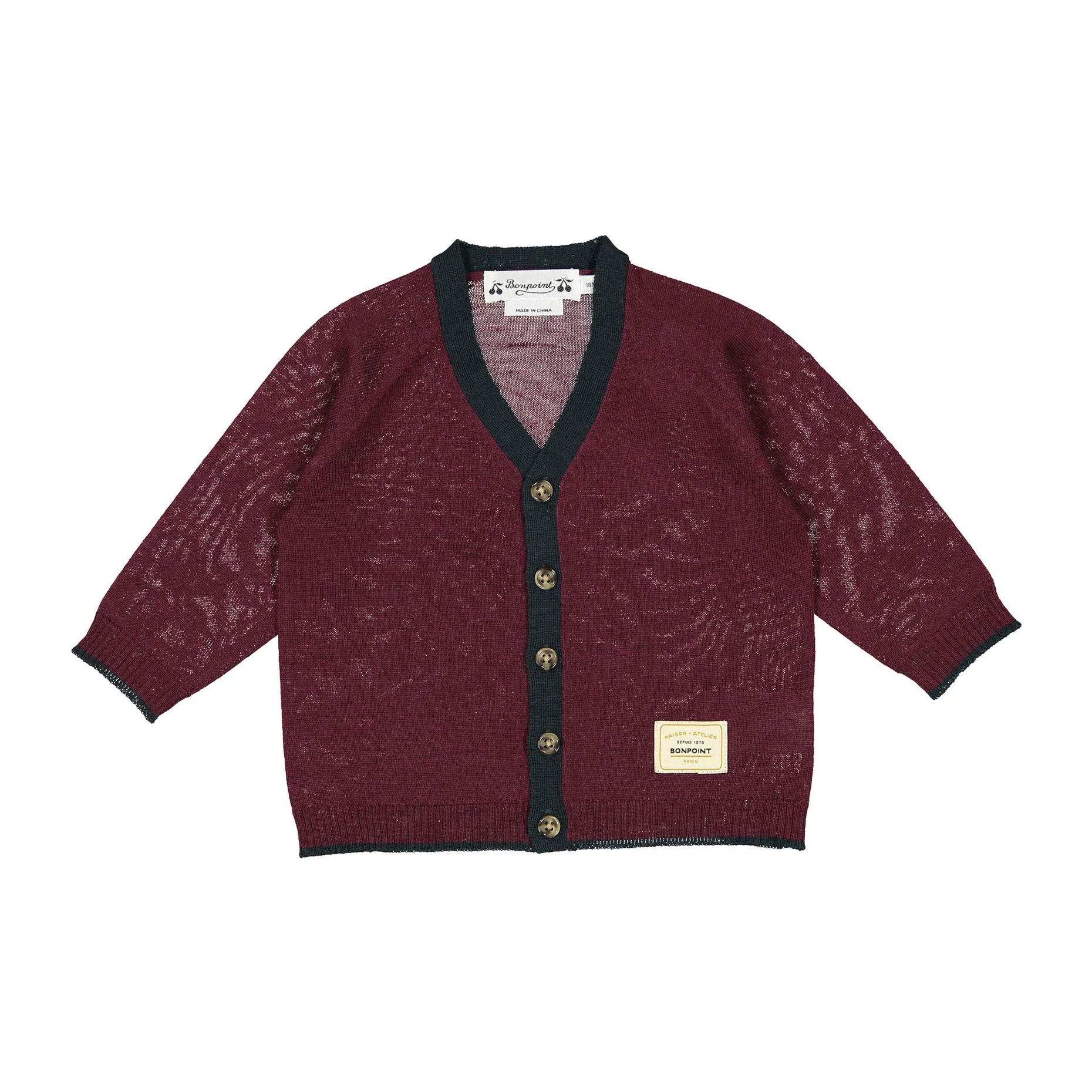 Bonpoint Grape Teotim Baby Cardigan