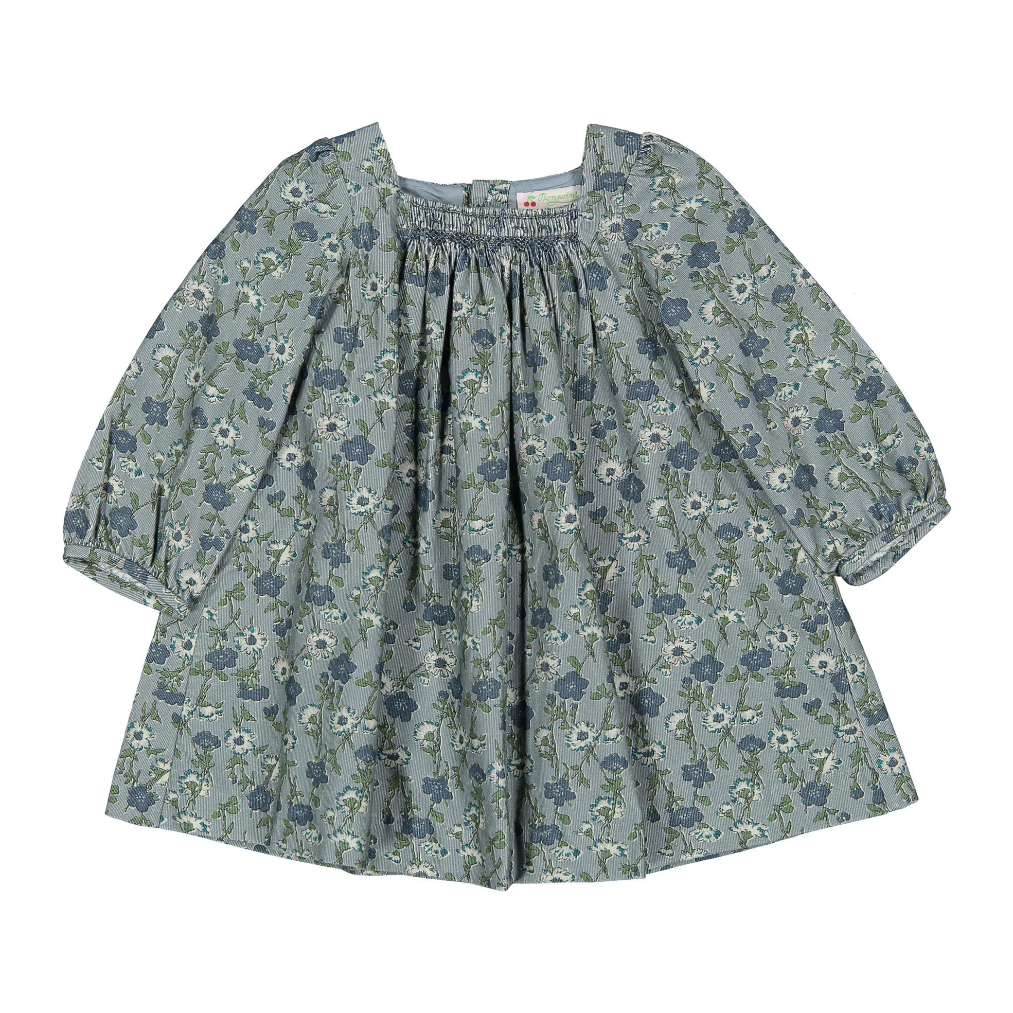 Bonpoint Greyish Green Jada Baby Dress