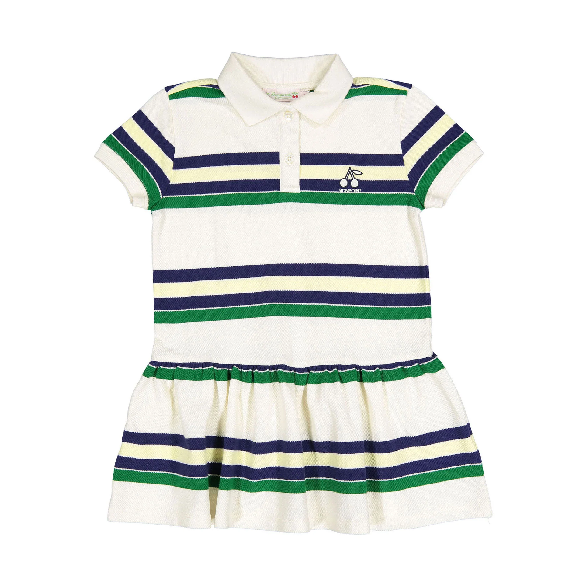Bonpoint Ivory Striped Damia Polo Dress