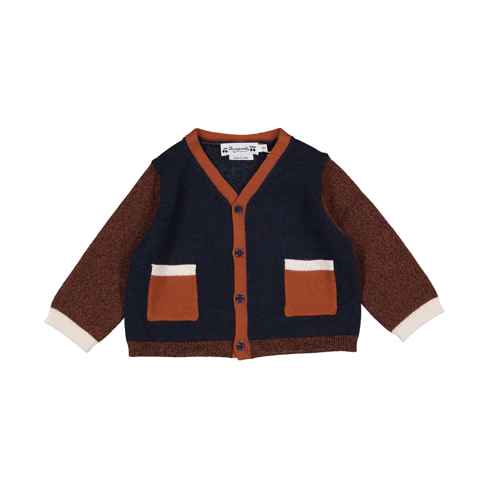 Bonpoint Navy Tahiel Baby Cardigan