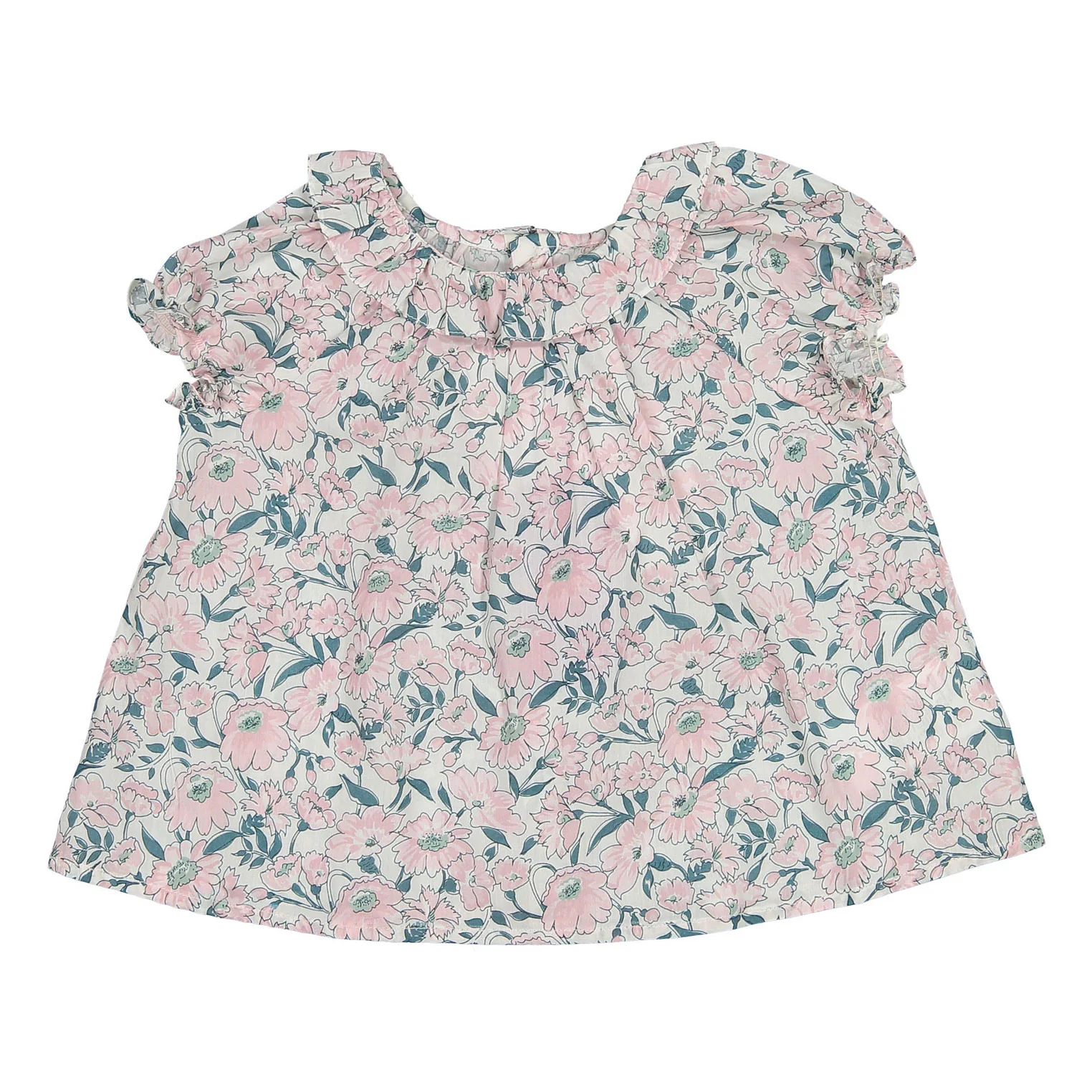 Bonpoint Pale Pink Floral Baby Blouse