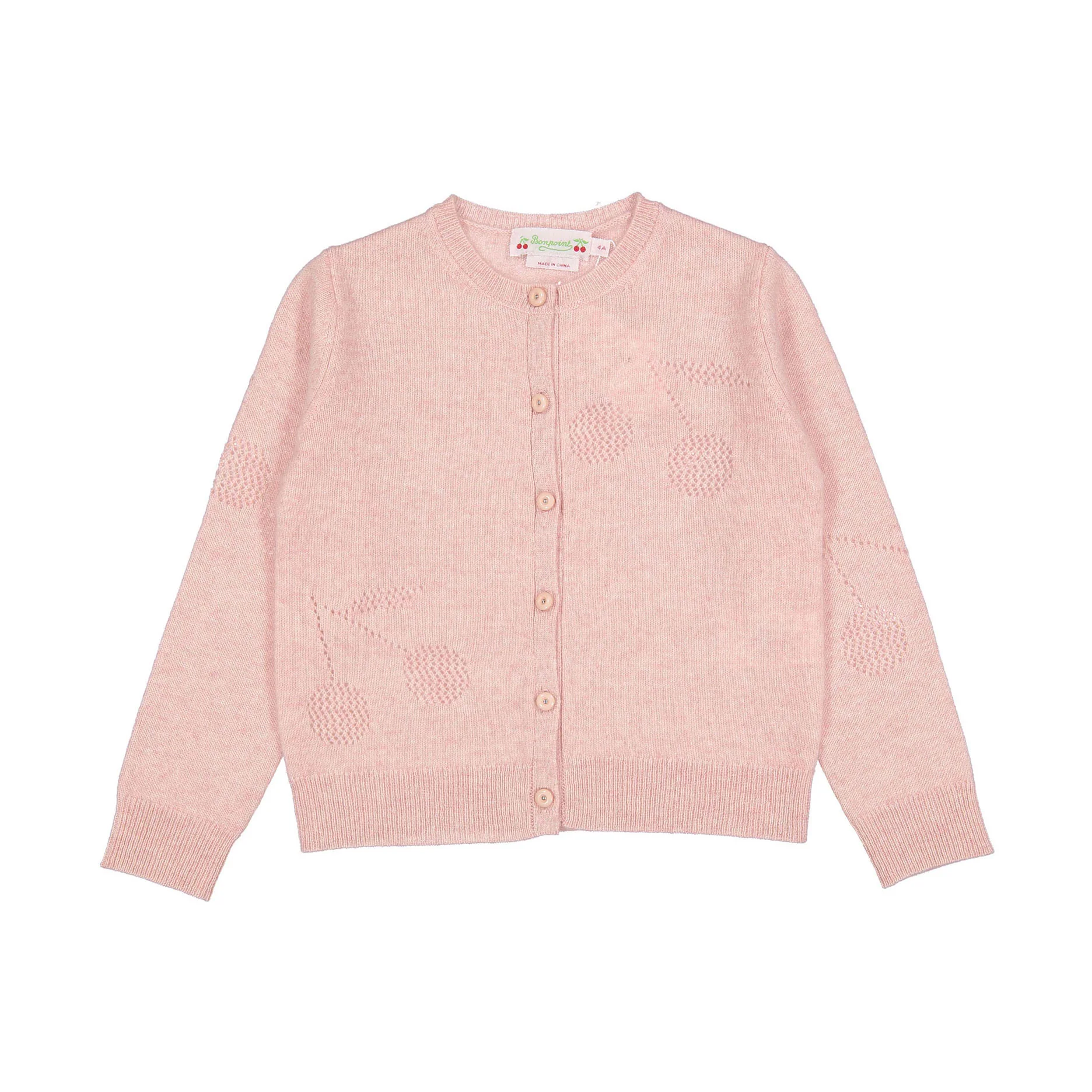 Bonpoint Pink Cherry Ginger Cardigan