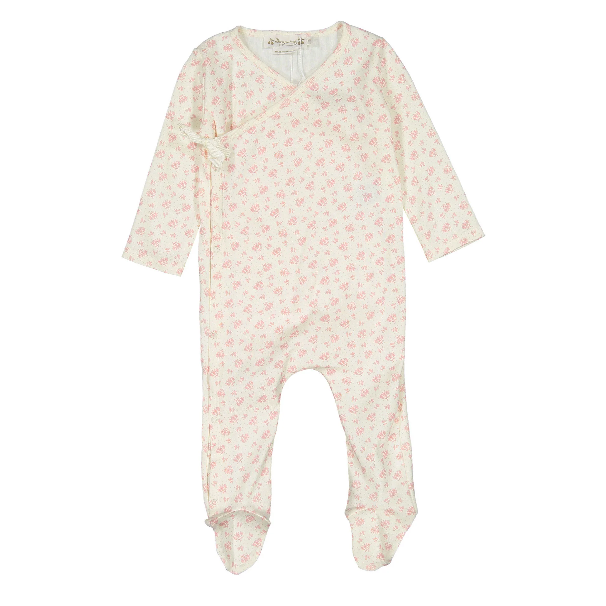 Bonpoint Pink Floral Giulietta Bis Footies