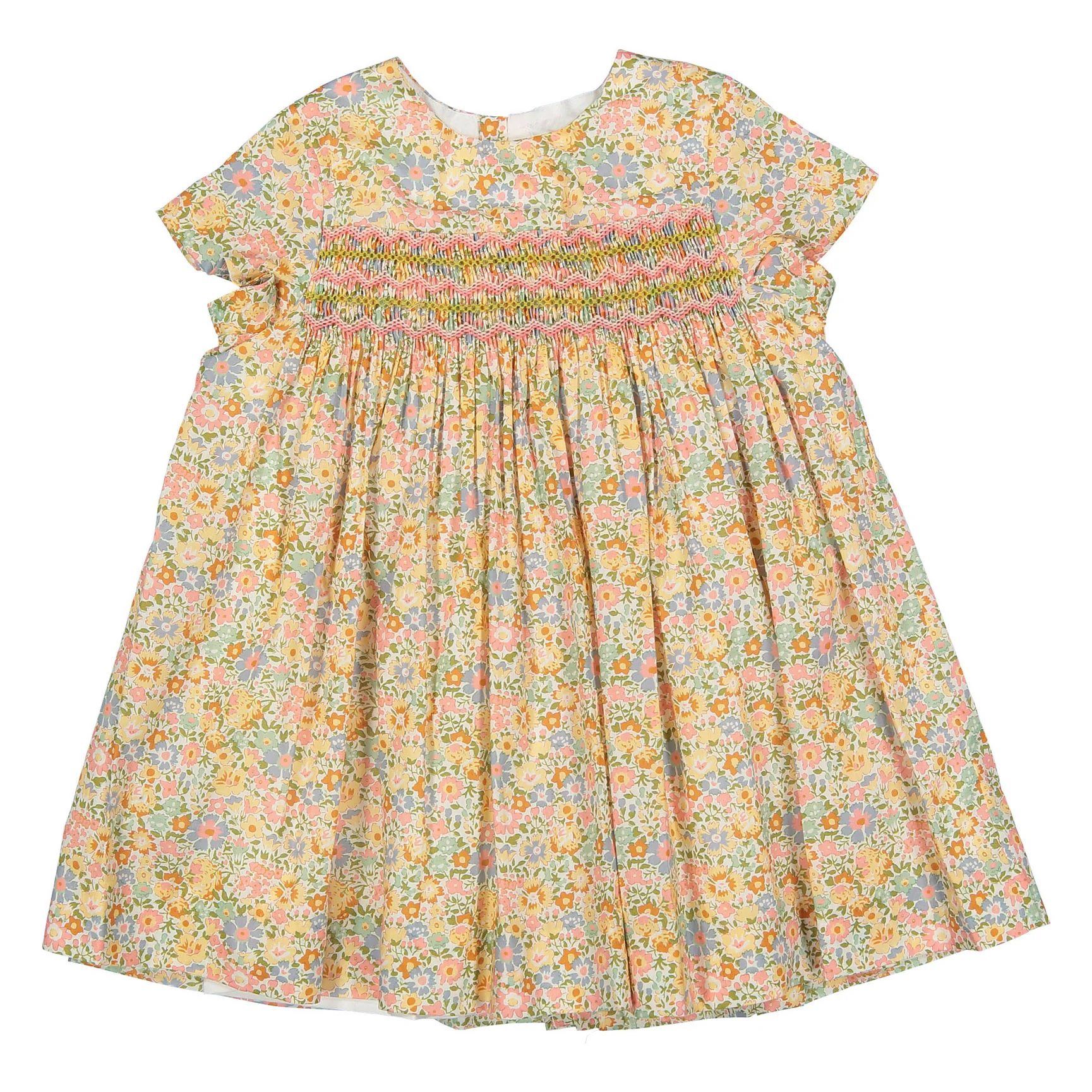 Bonpoint Pink Floral Maruska Smockee Baby Dress