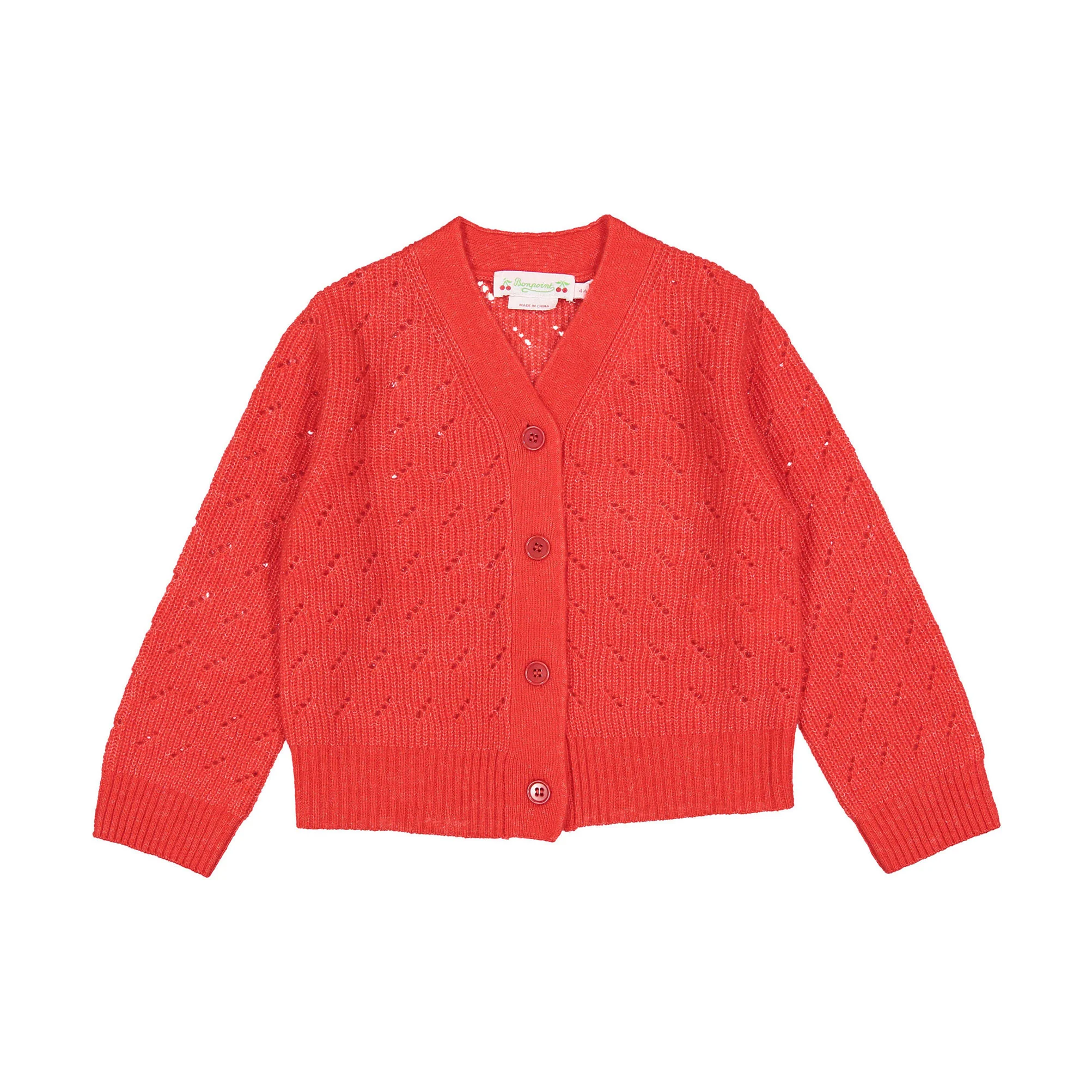 Bonpoint Red Gemina Cardigan