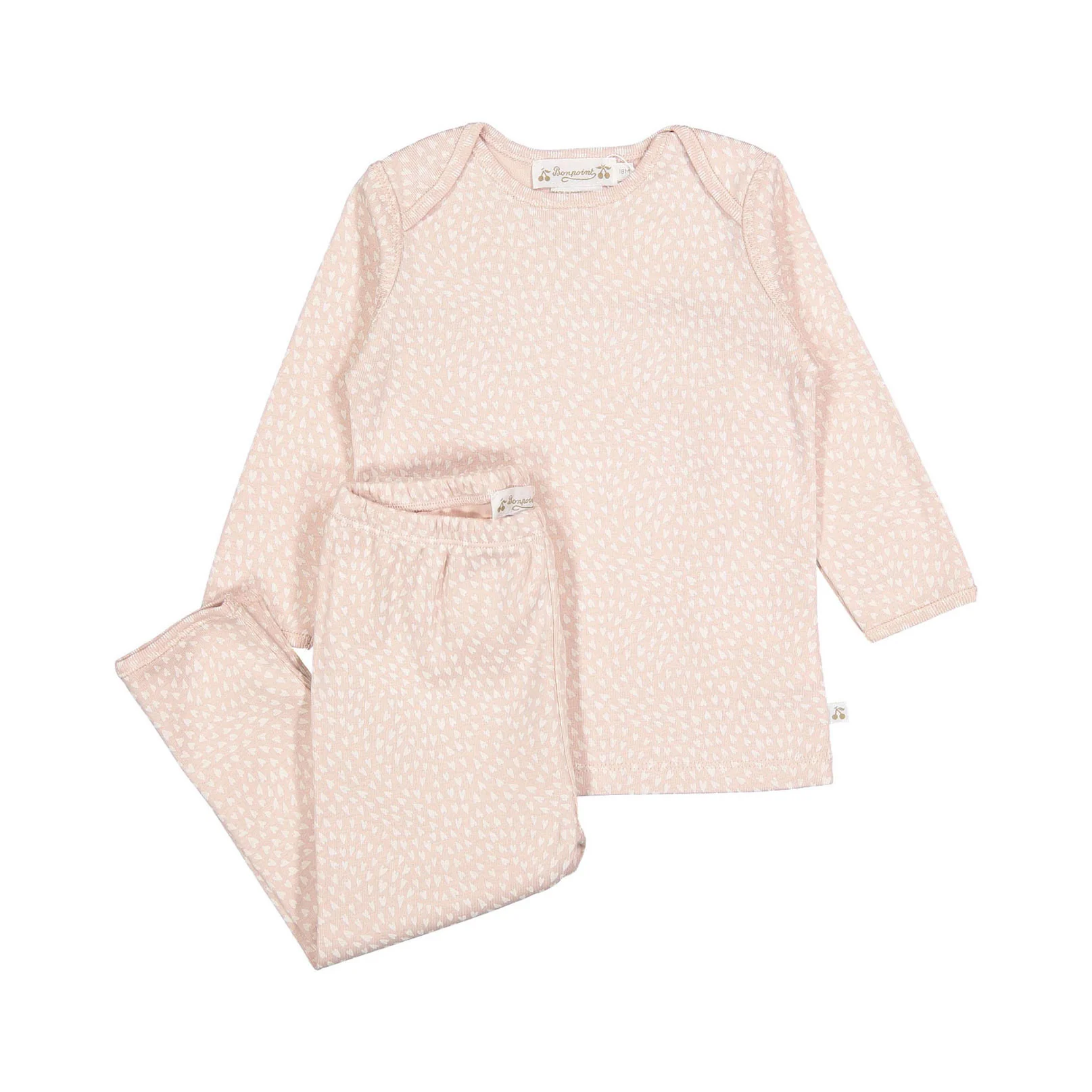 Bonpoint Rose Petal Heart Print Timi Baby Set