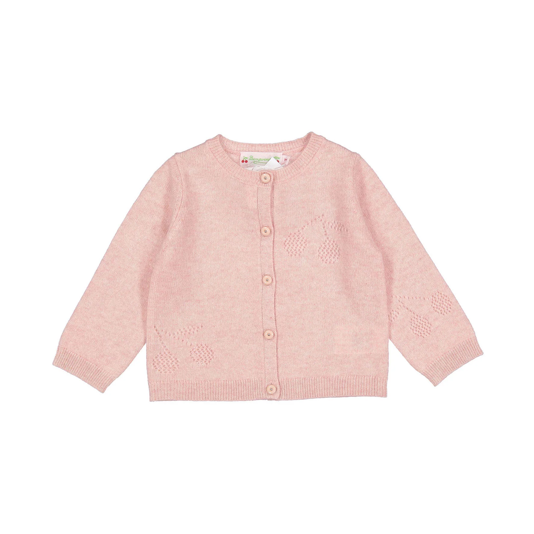 Bonpoint Rose Pink Gwenola Baby Cardigan