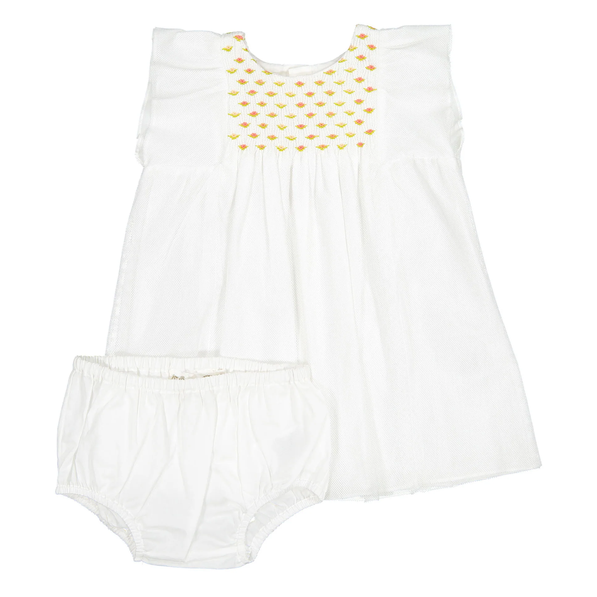 Bonpoint White Cadelili Baby Dress