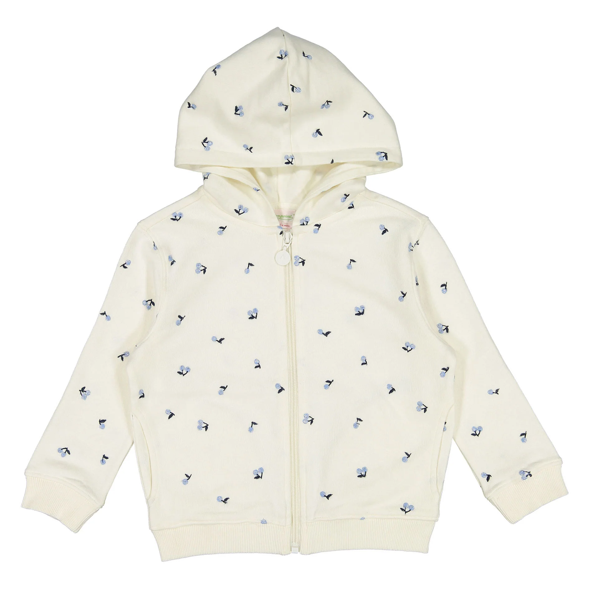 Bonpoint White Zip Up Sweater