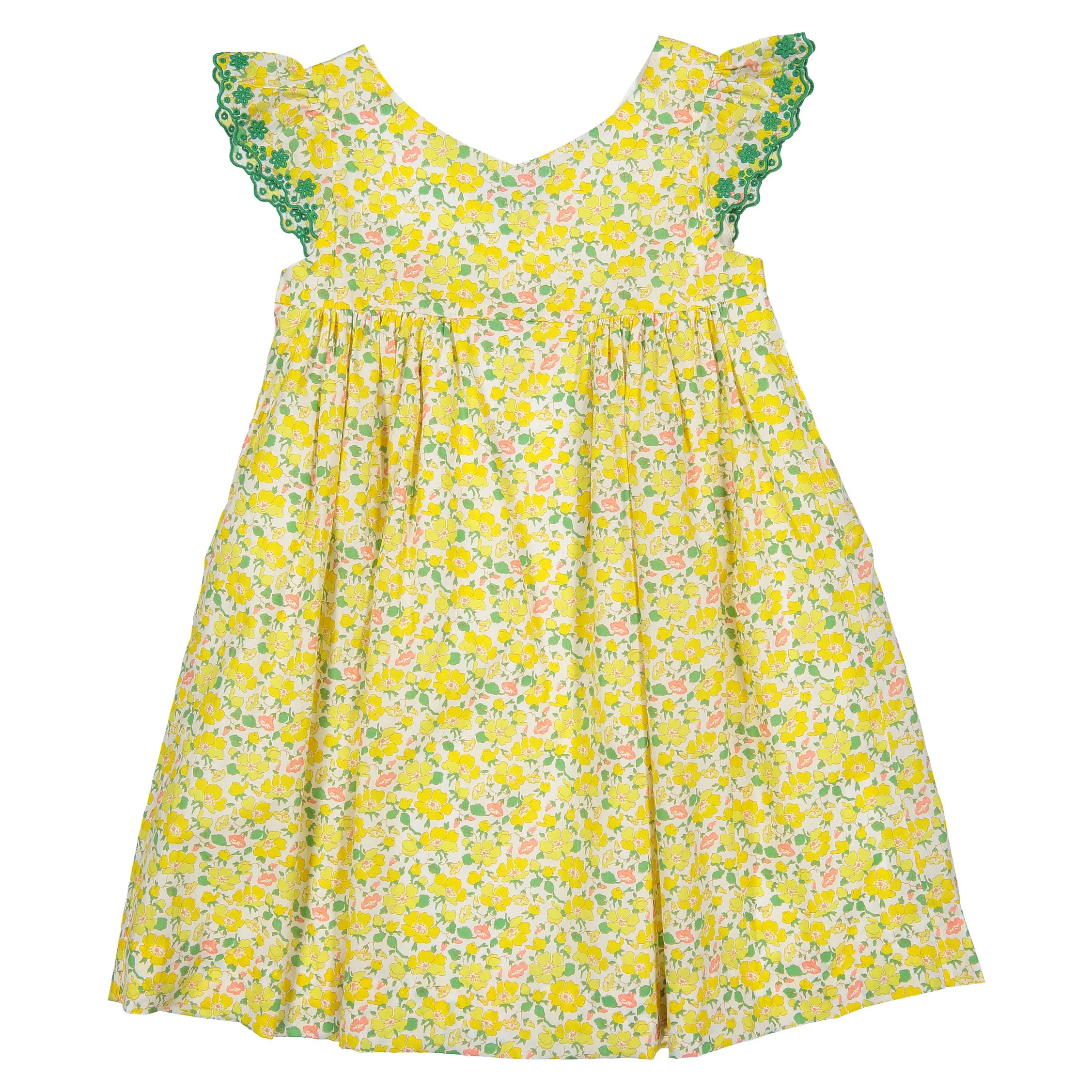 Bonpoint Yellow Floral Emina Dress