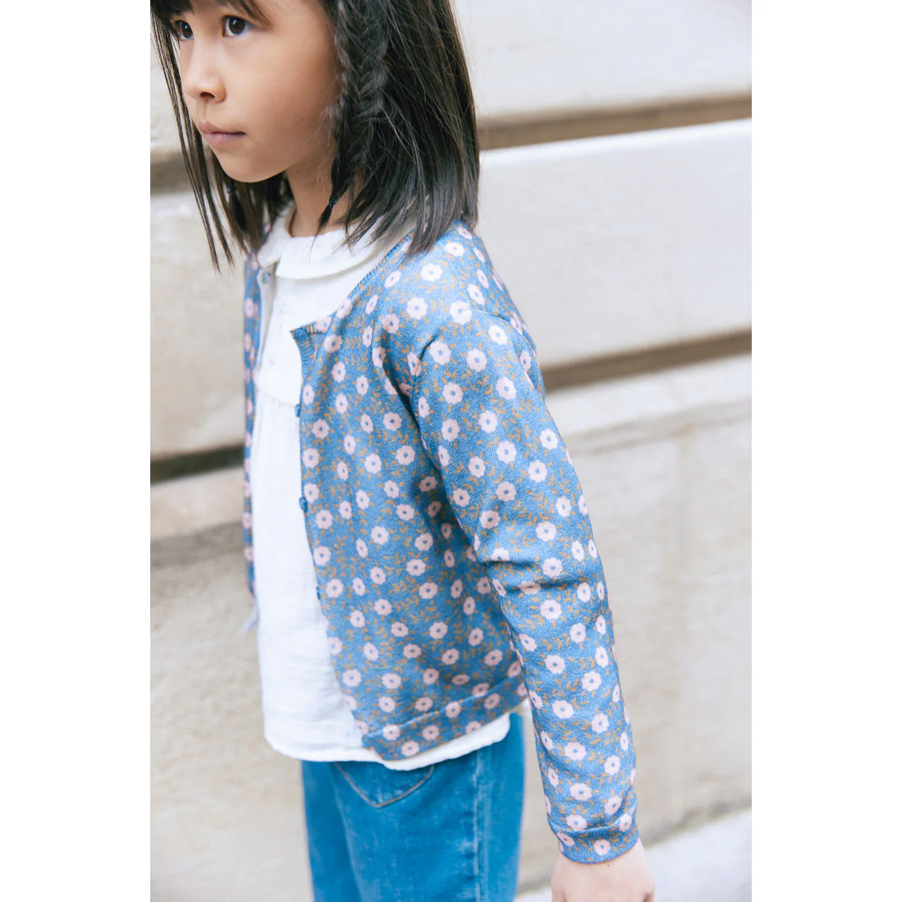 Bonton Blue Floral Lilou Cardigan - Image 2